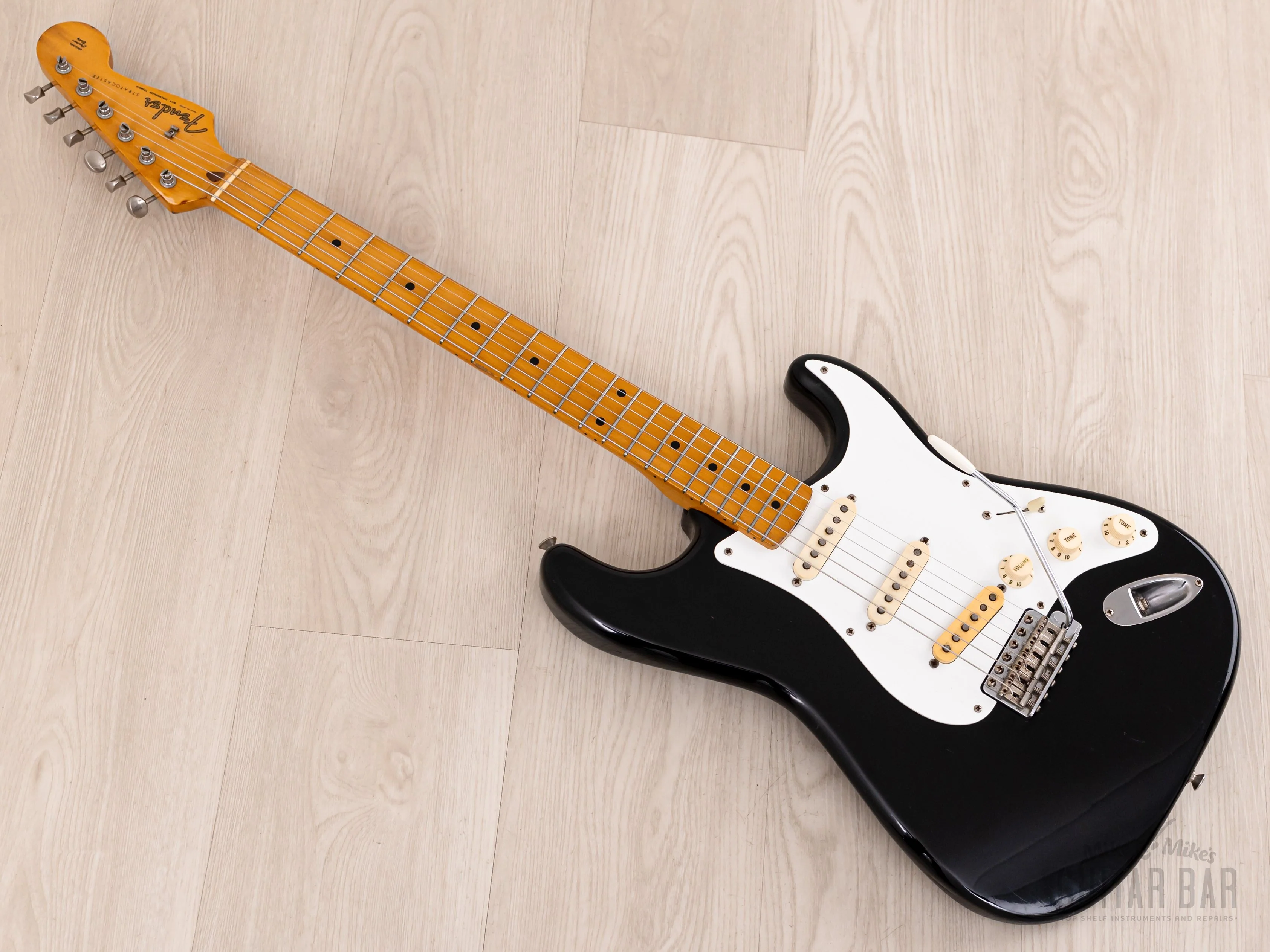 1983 Fender '57 Stratocaster JV ST57-85 Black w/ USA Fullerton Pickups, Japan MIJ Fujigen - Image 11