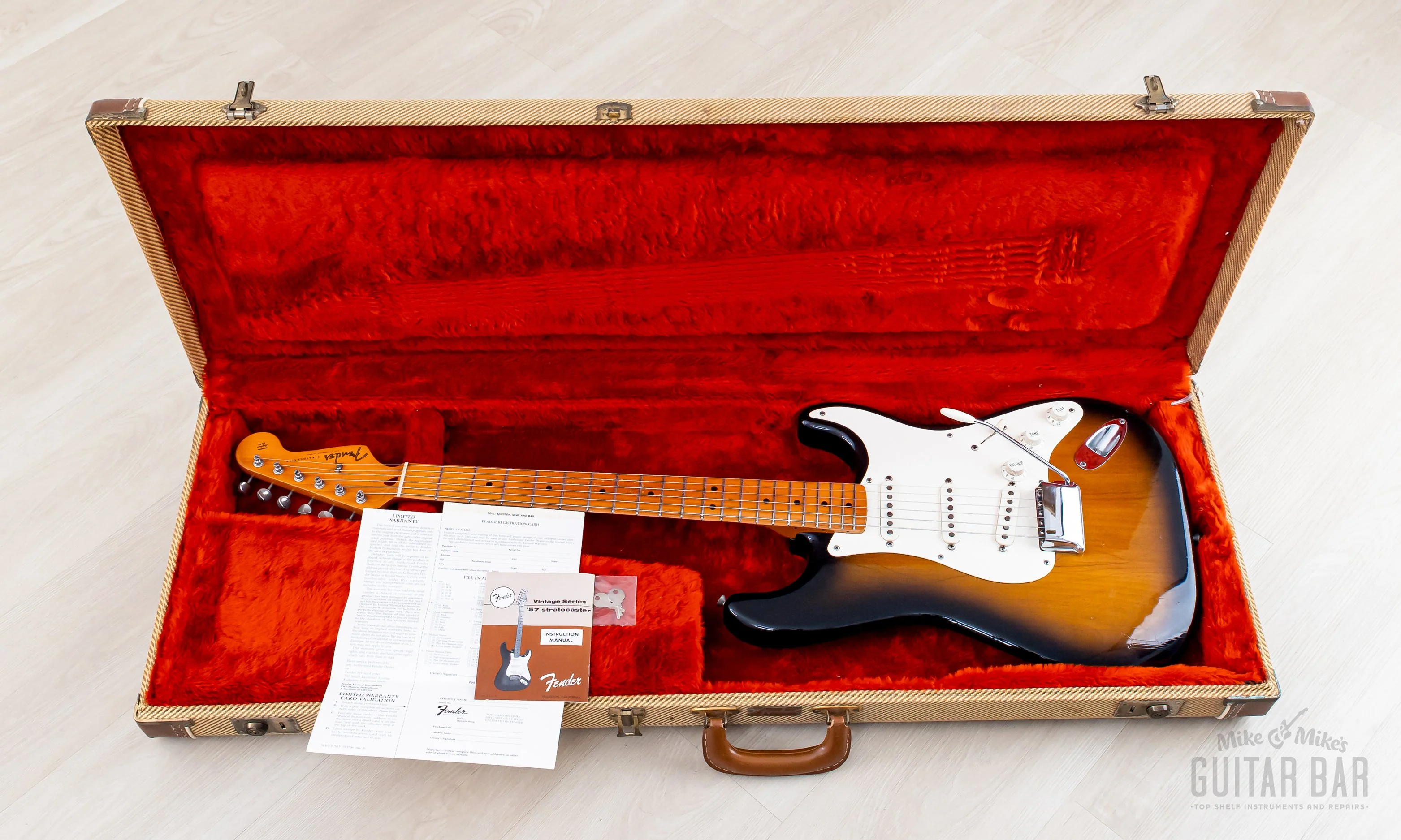 1983 Fender Fullerton American Vintage '57 Stratocaster Sunburst w/ Case, Hangtags - Image 23