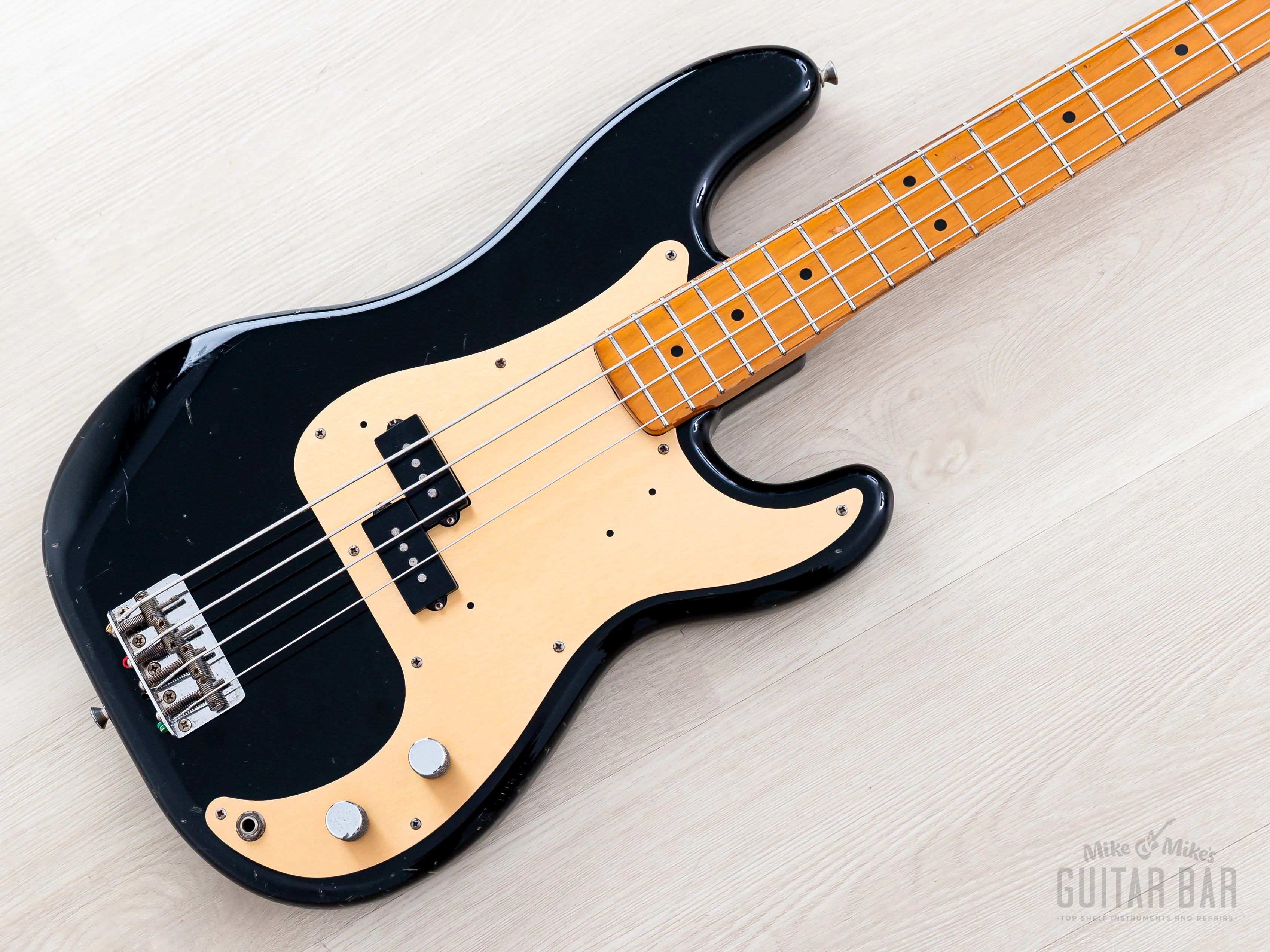 1983 Fender Precision Bass ‘57 Vintage Reissue PB57-95 Black Lacquer w/ USA Fullerton Pickup, Japan MIJ Fujigen