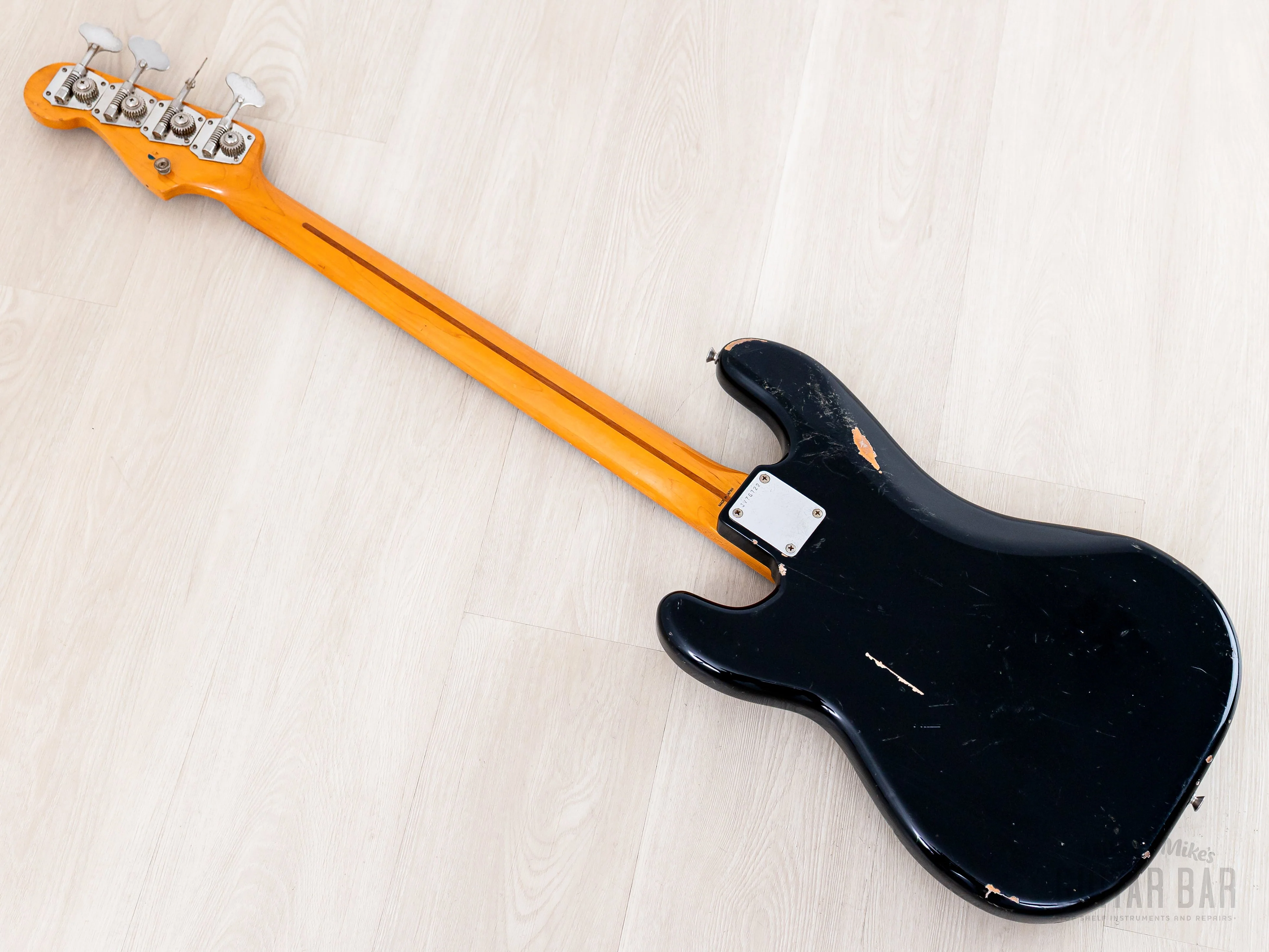 1983 Fender Precision Bass ‘57 Vintage Reissue PB57-95 Black Lacquer w/ USA Fullerton Pickup, Japan MIJ Fujigen - Image 13