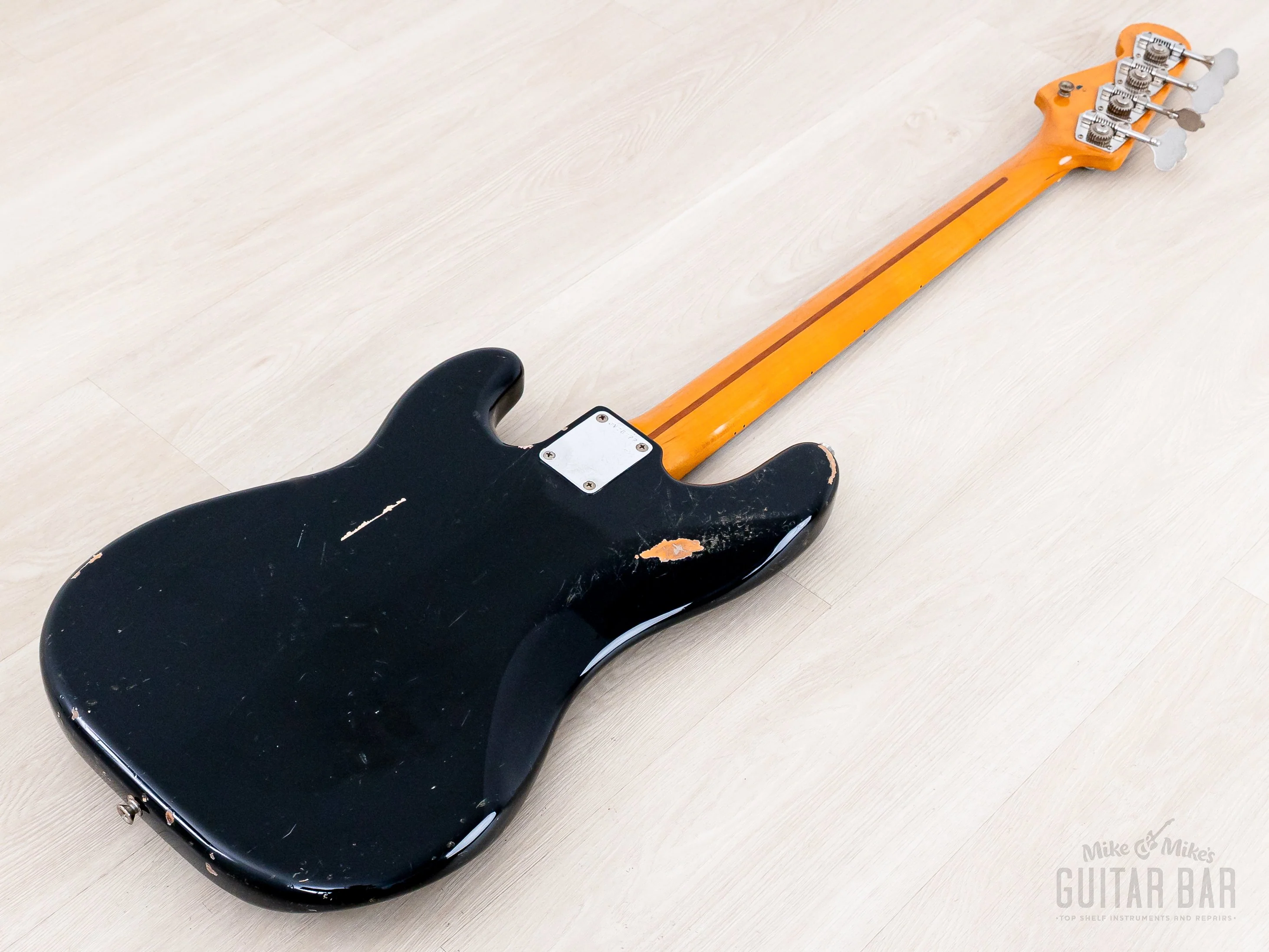 1983 Fender Precision Bass ‘57 Vintage Reissue PB57-95 Black Lacquer w/ USA Fullerton Pickup, Japan MIJ Fujigen - Image 14
