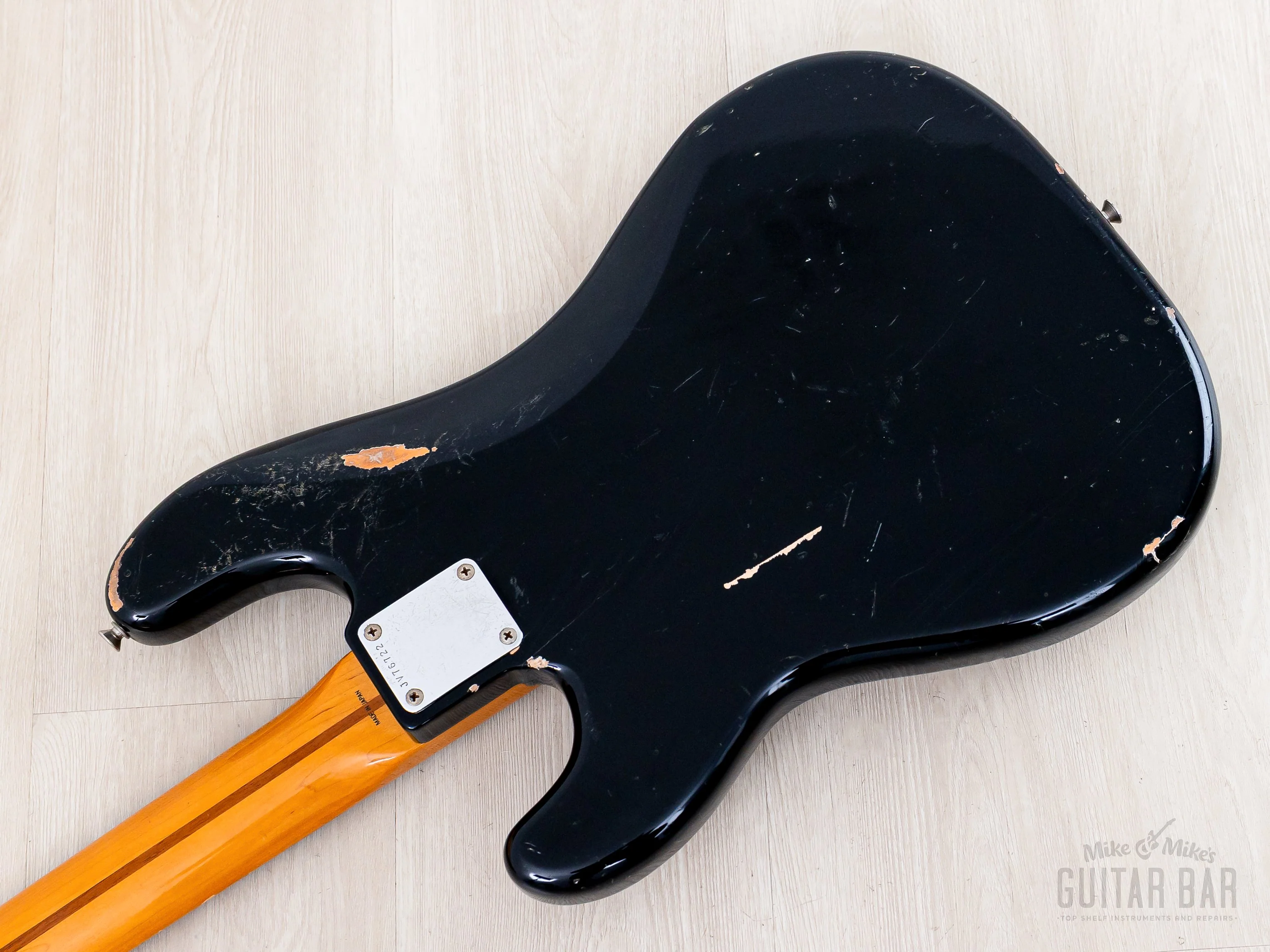 1983 Fender Precision Bass ‘57 Vintage Reissue PB57-95 Black Lacquer w/ USA Fullerton Pickup, Japan MIJ Fujigen - Image 15