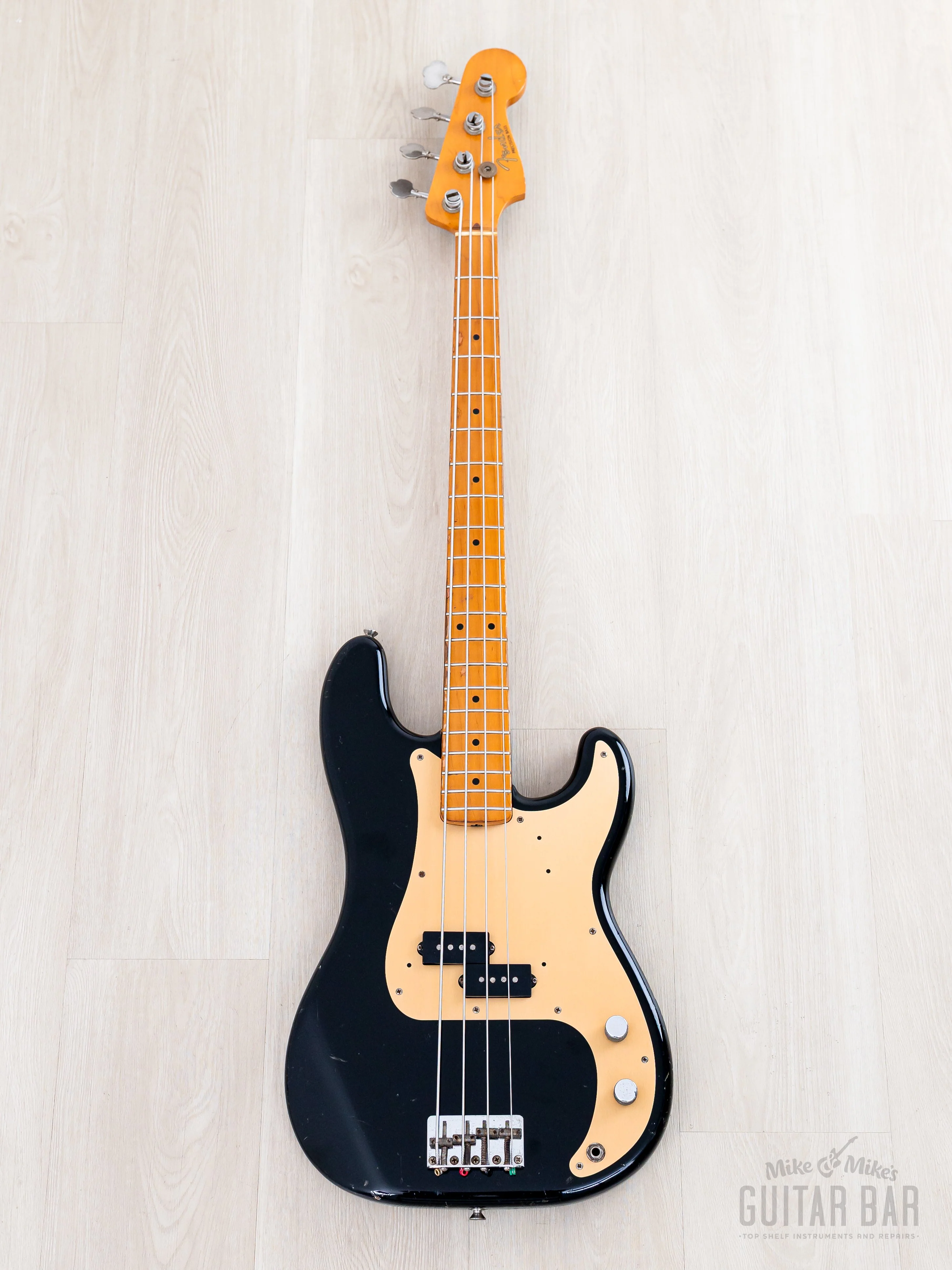 1983 Fender Precision Bass ‘57 Vintage Reissue PB57-95 Black Lacquer w/ USA Fullerton Pickup, Japan MIJ Fujigen - Image 2