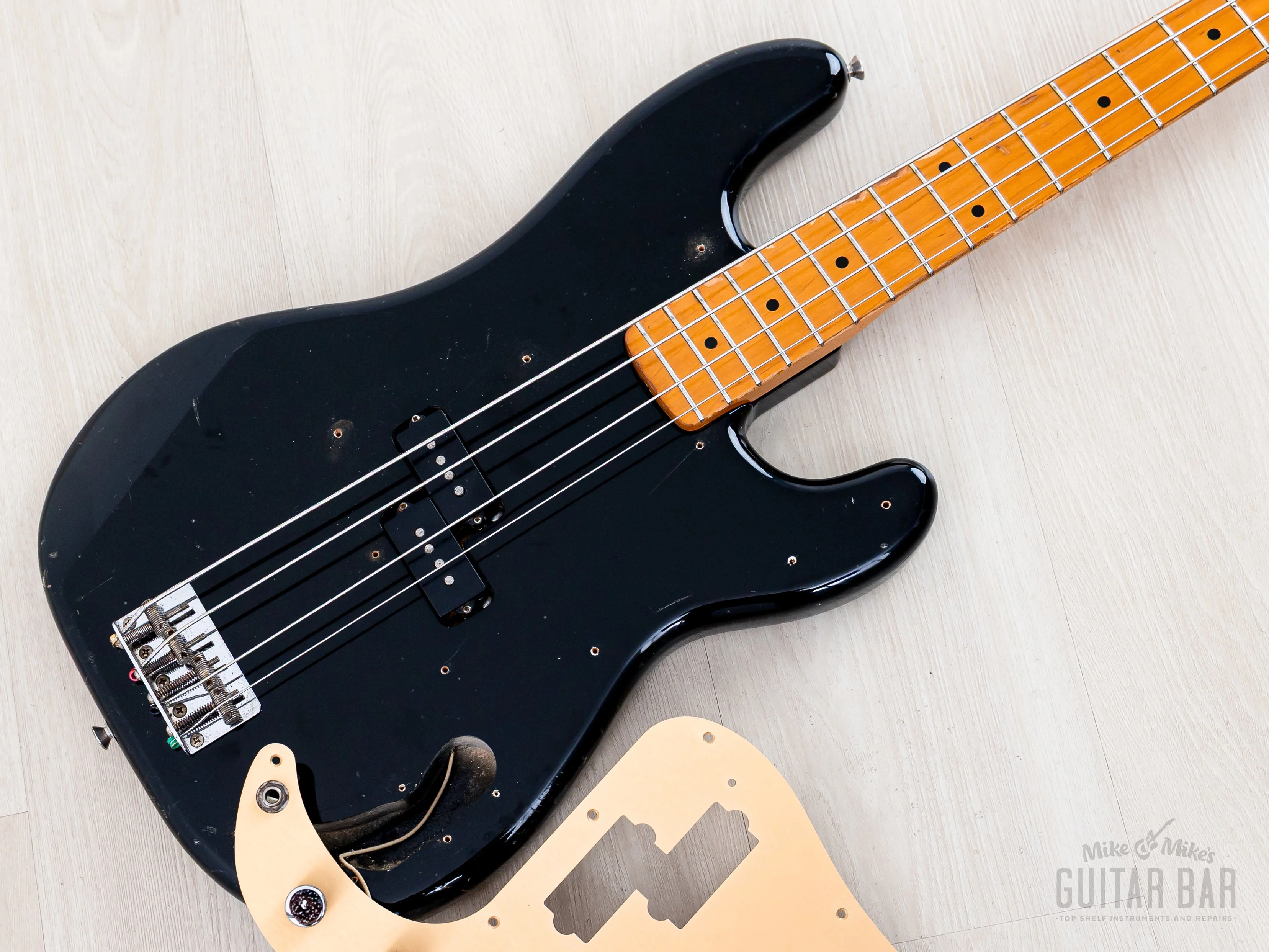 1983 Fender Precision Bass ‘57 Vintage Reissue PB57-95 Black Lacquer w/ USA Fullerton Pickup, Japan MIJ Fujigen - Image 24