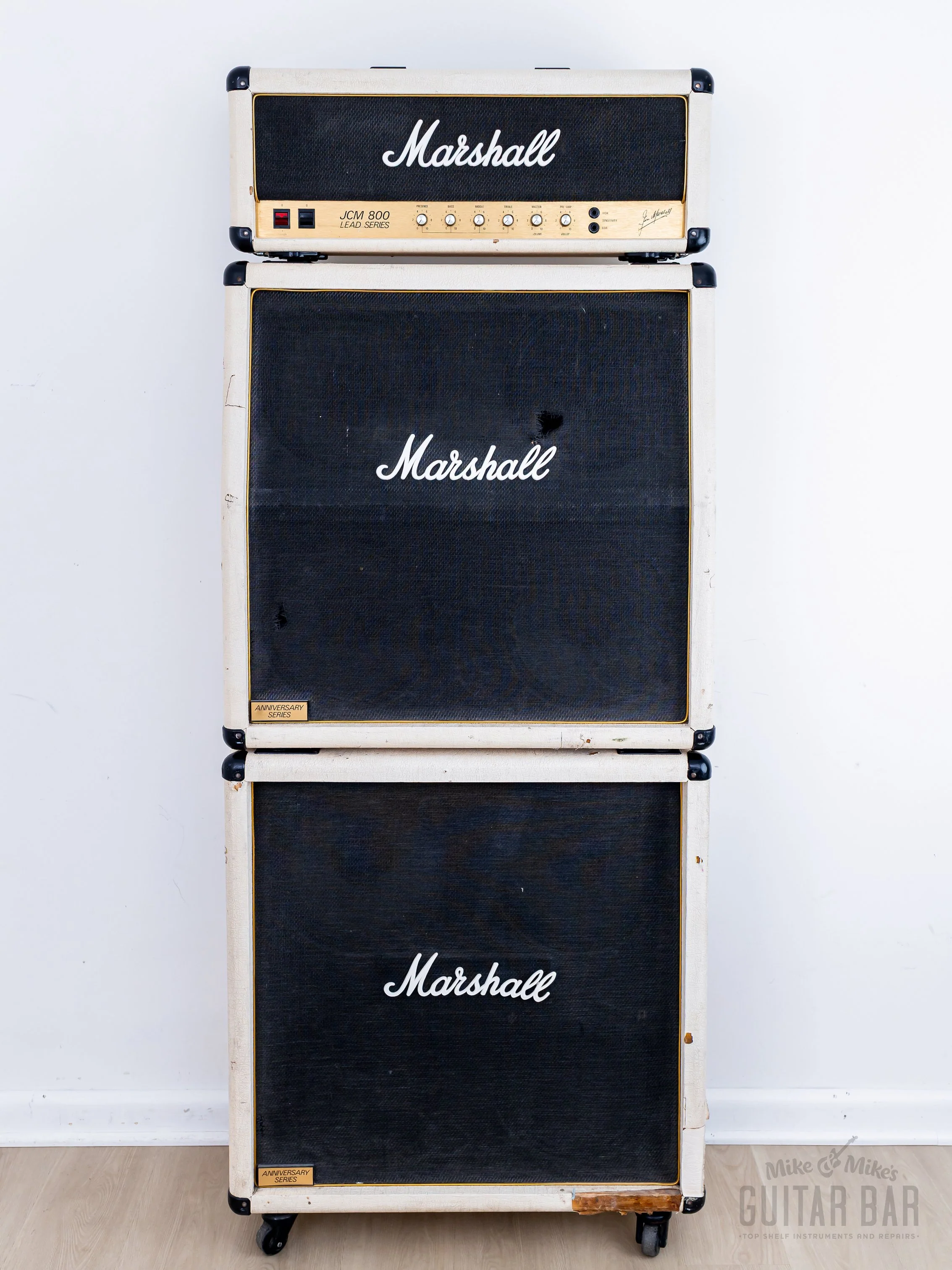 1983 Marshall JCM 800 Mk II Master Model 2203 Vintage Tube Amp Full Stack White, EL34 100 Watt