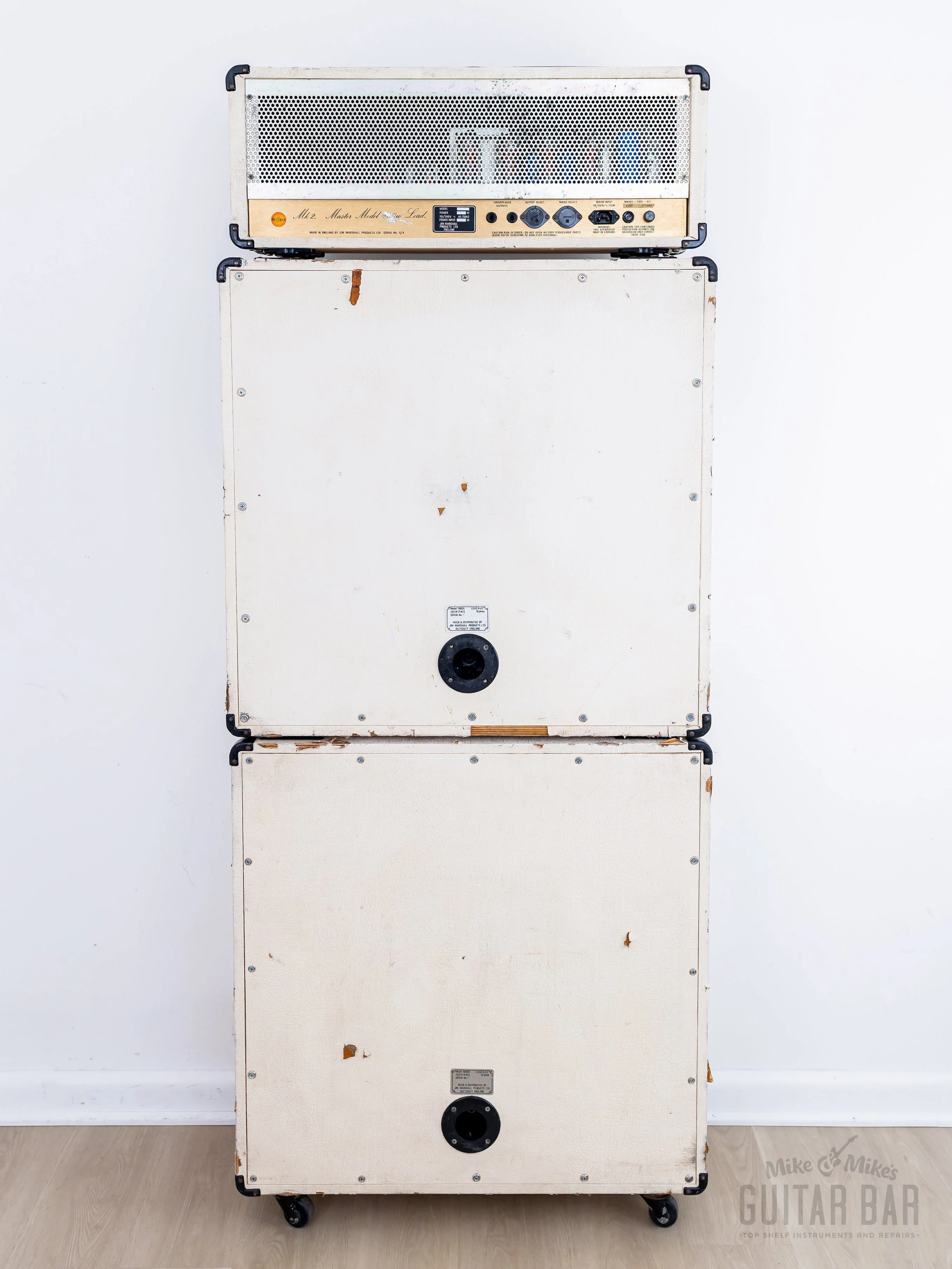 1983 Marshall JCM 800 Mk II Master Model 2203 Vintage Tube Amp Full Stack White, EL34 100 Watt - Image 6