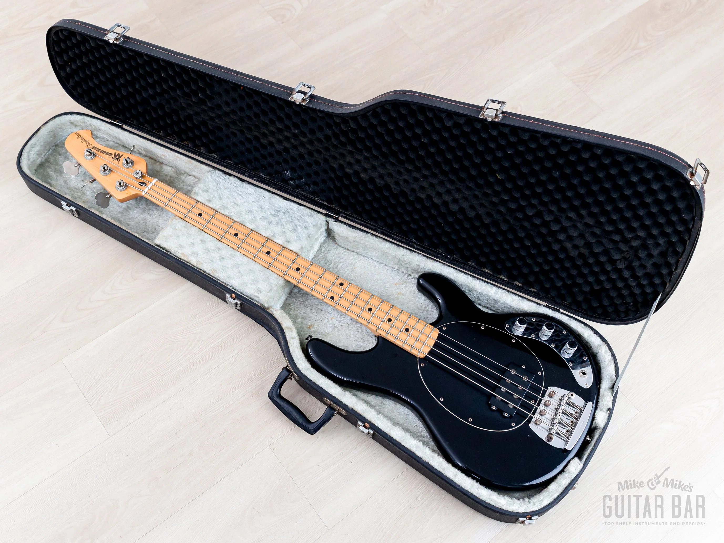 1983 Music Man StingRay 4 H Vintage Bass Black w/ Case - Image 21