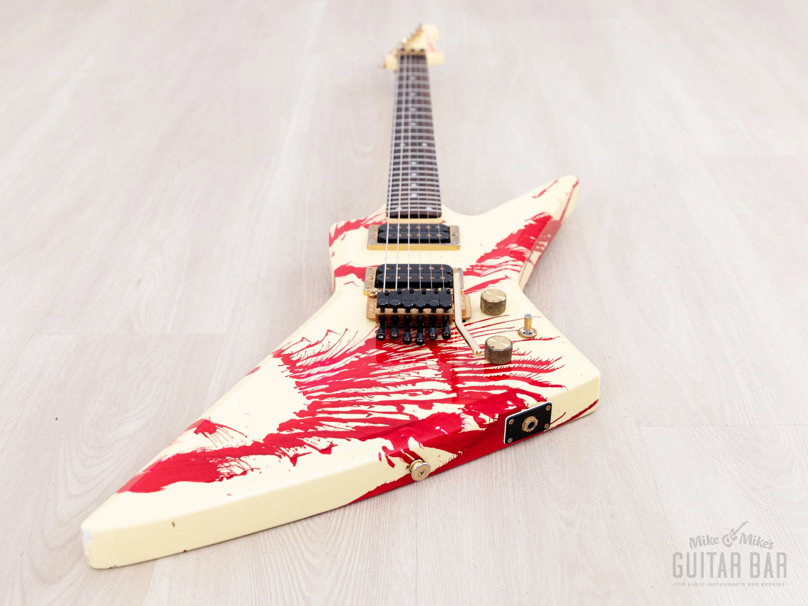 1984 Aria Pro II ZZ Custom Bloody White w/ Gold Hardware & Floyd, Japan Matsumoku - Image 10