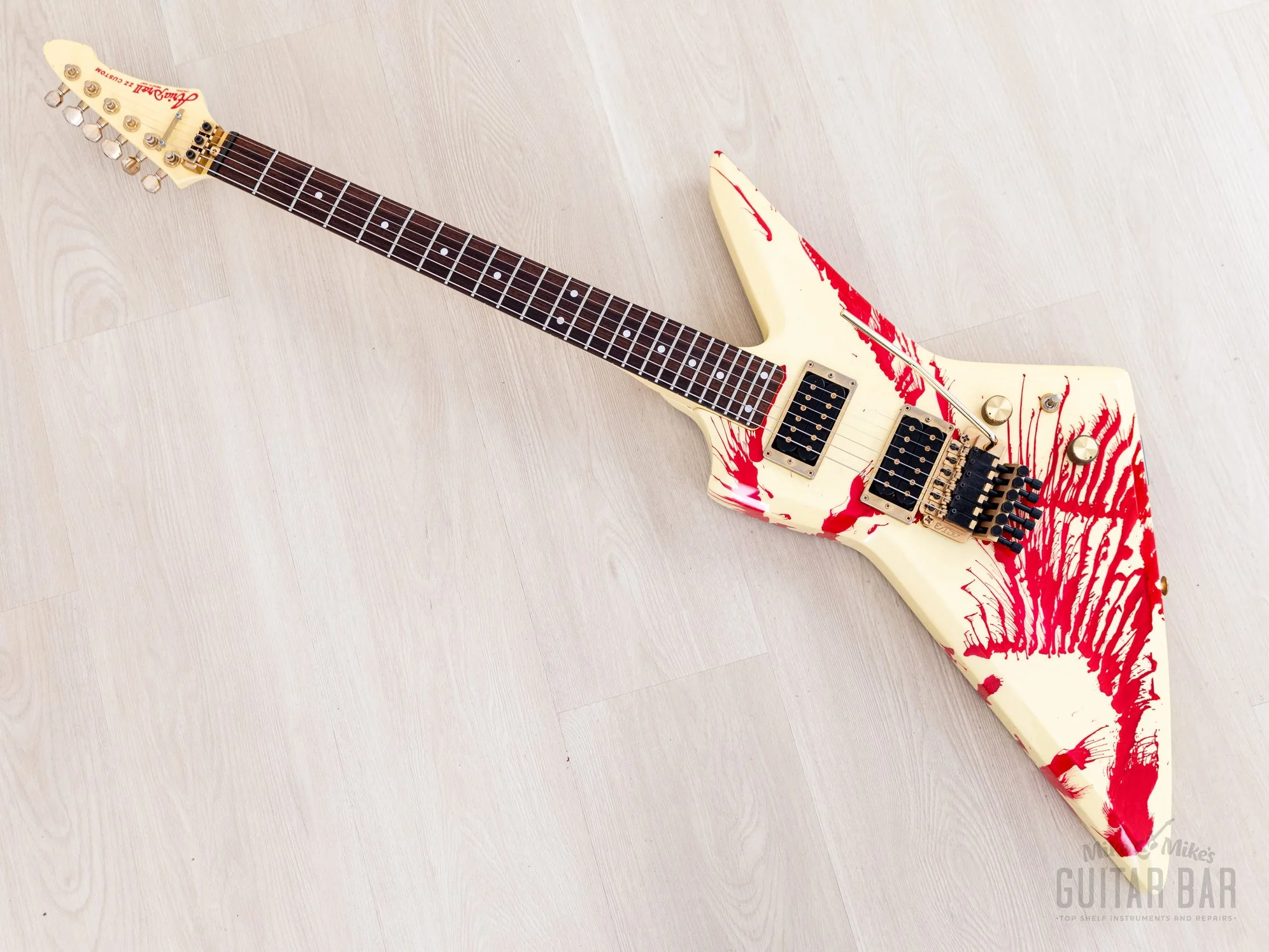 1984 Aria Pro II ZZ Custom Bloody White w/ Gold Hardware & Floyd, Japan Matsumoku - Image 11