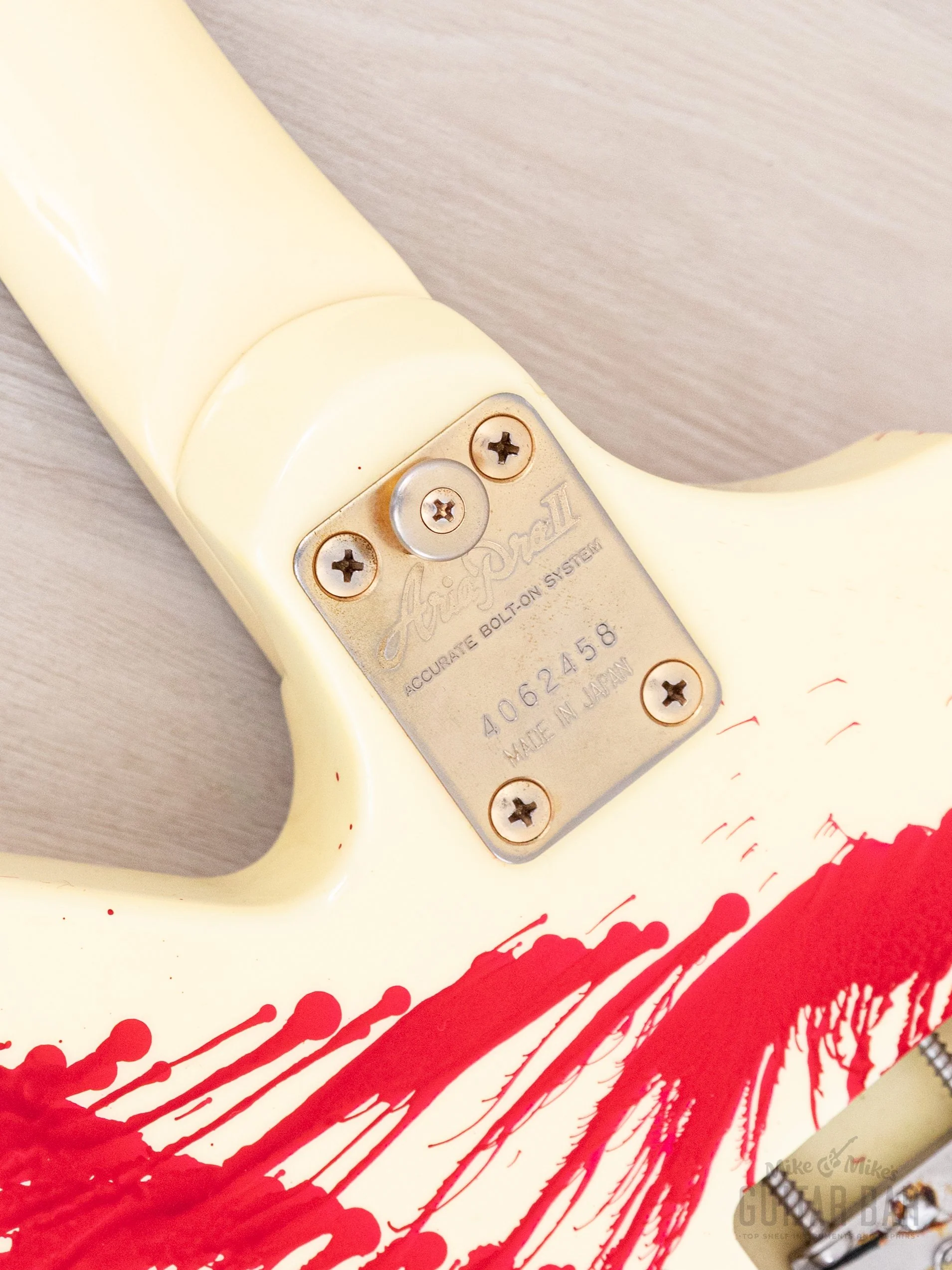 1984 Aria Pro II ZZ Custom Bloody White w/ Gold Hardware & Floyd, Japan Matsumoku - Image 14