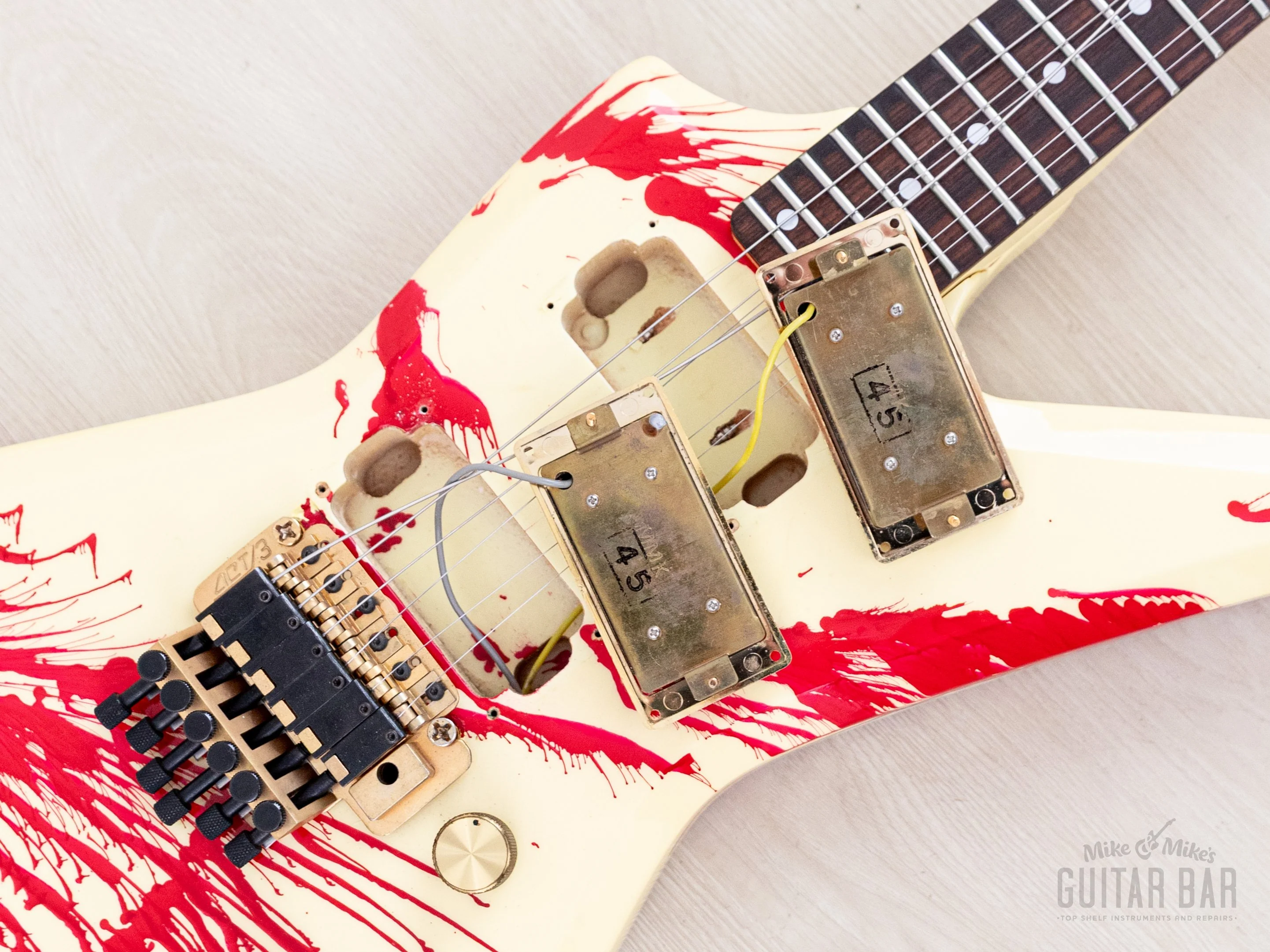 1984 Aria Pro II ZZ Custom Bloody White w/ Gold Hardware & Floyd, Japan Matsumoku - Image 16