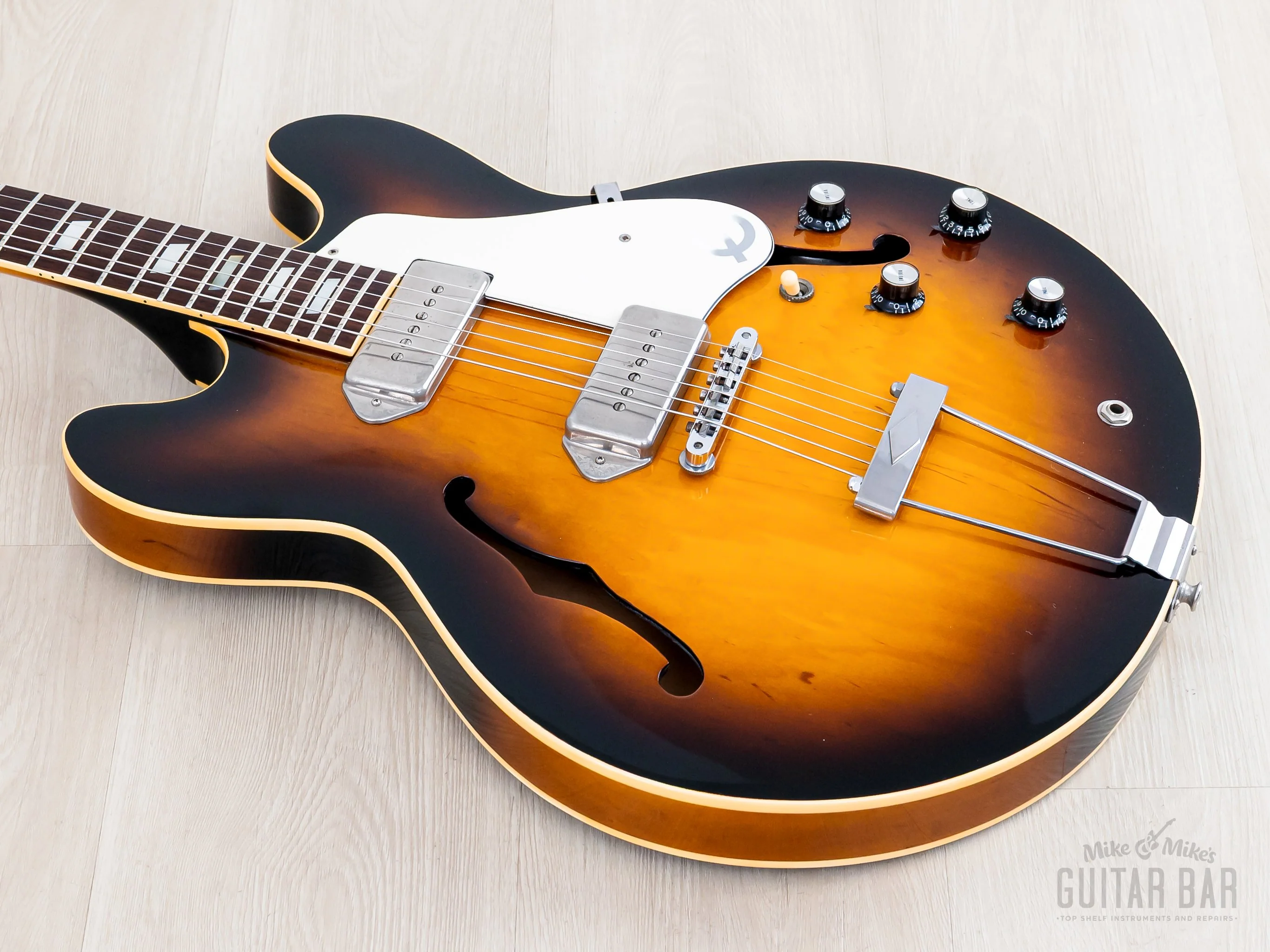 1984 Epiphone Casino Vintage Guitar Sunburst Short Headstock '62-Spec, Near-Mint w/ Case, Japan Matsumoku - Image 10