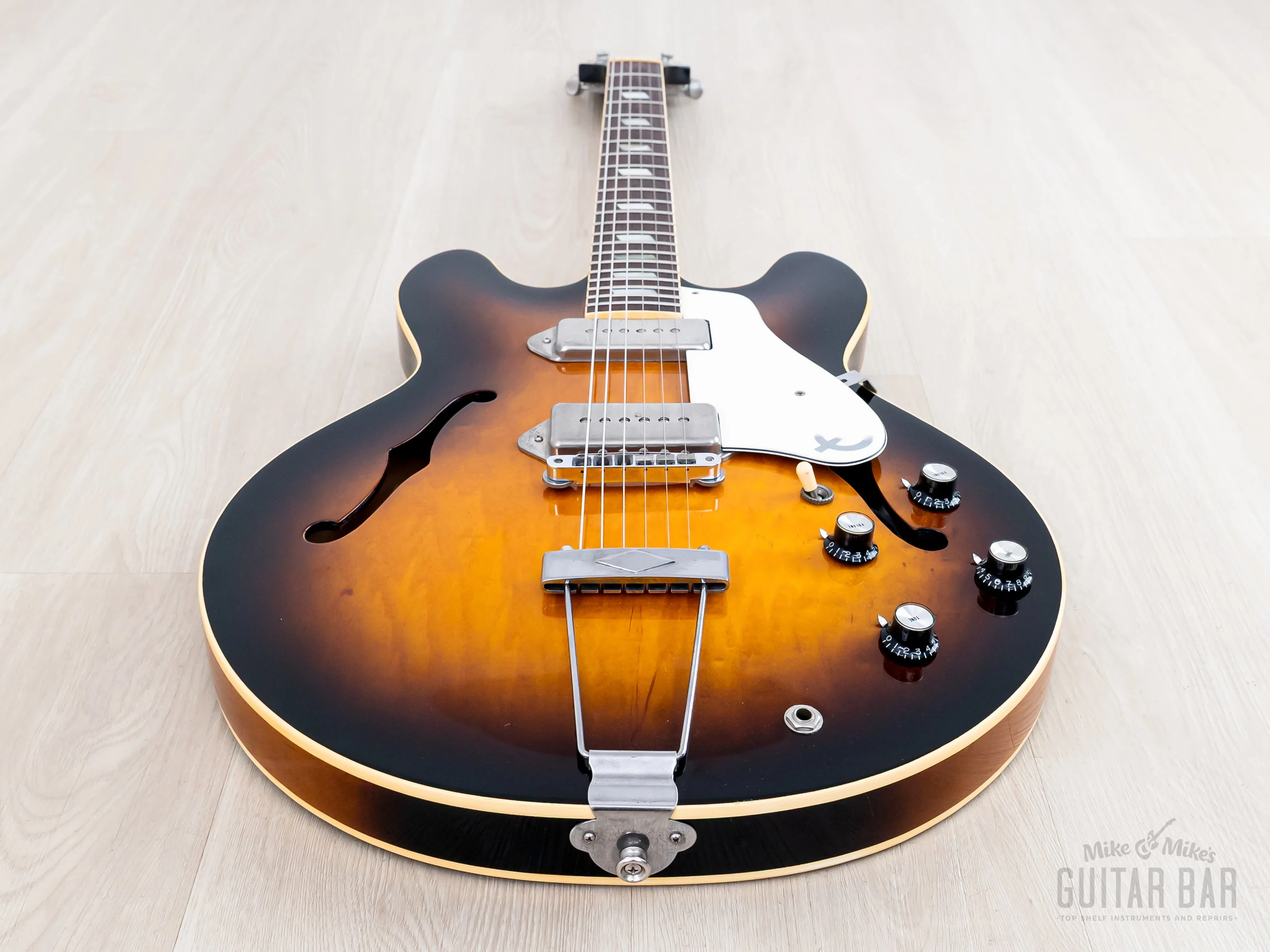 1984 Epiphone Casino Vintage Guitar Sunburst Short Headstock '62-Spec, Near-Mint w/ Case, Japan Matsumoku - Image 11