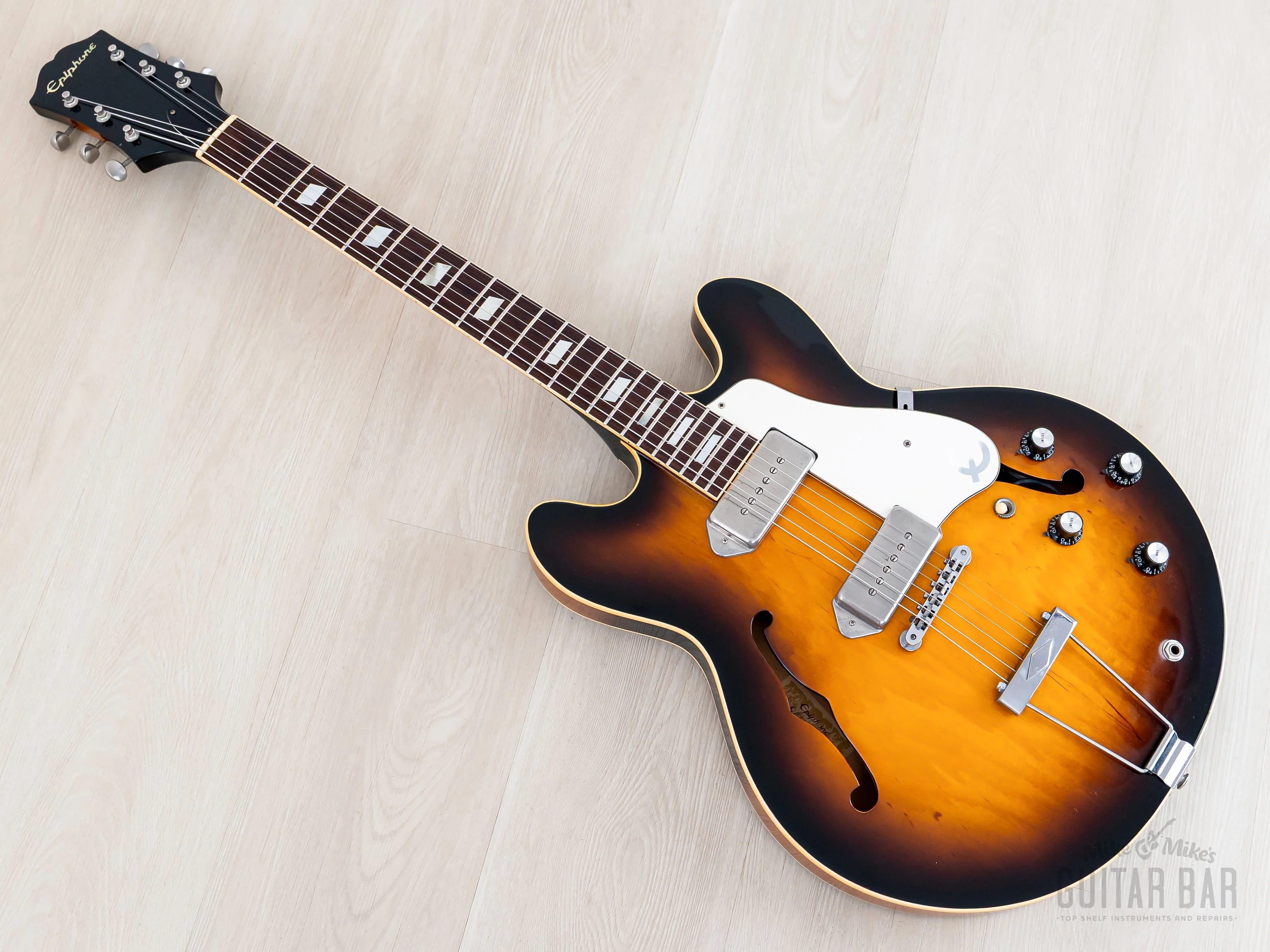 1984 Epiphone Casino Vintage Guitar Sunburst Short Headstock '62-Spec, Near-Mint w/ Case, Japan Matsumoku - Image 12