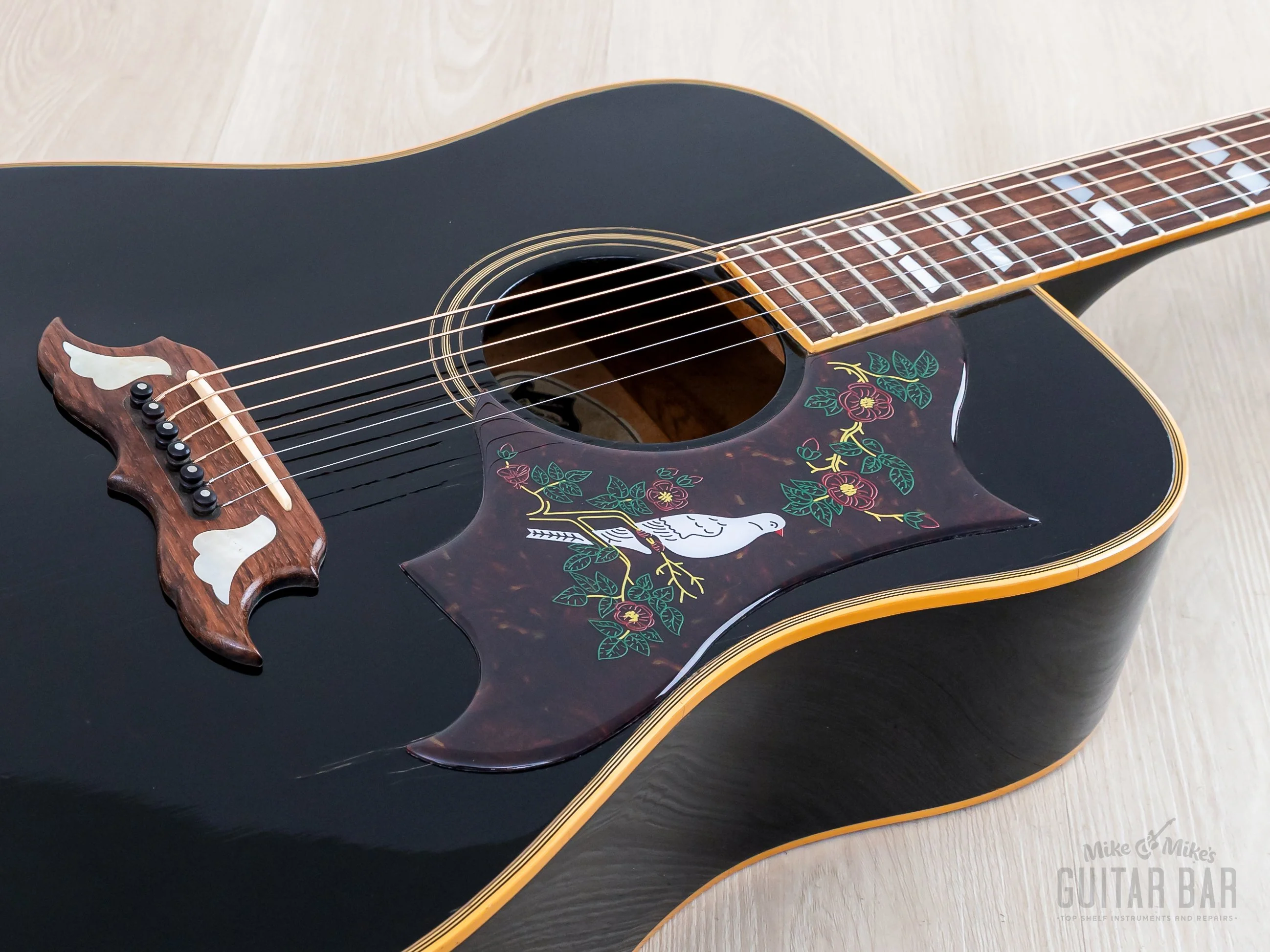 1984 Gibson Dove Vintage Dreadnought Acoustic Guitar Ebony w/ Case - Image 7