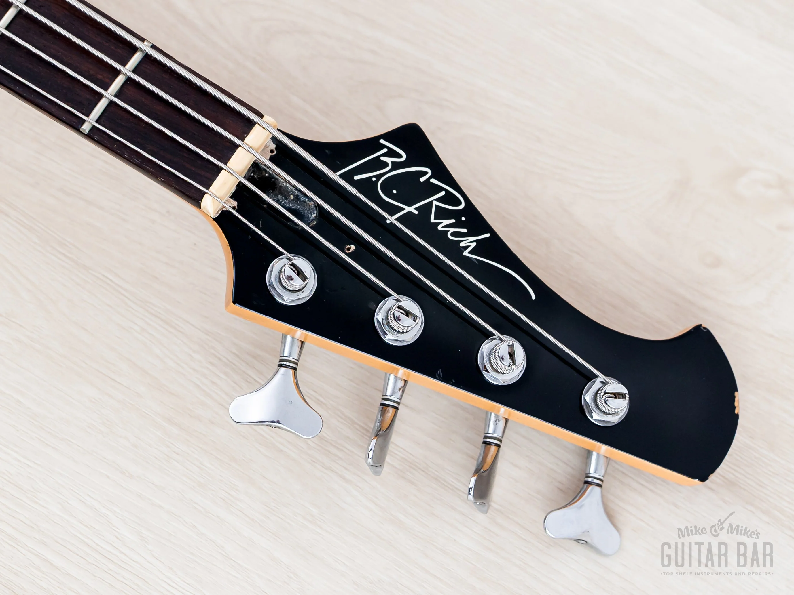 1985 B.C. Rich Warlock Bass NJ Series White Nikki Sixx w/ Active Preamp, Japan - Image 4