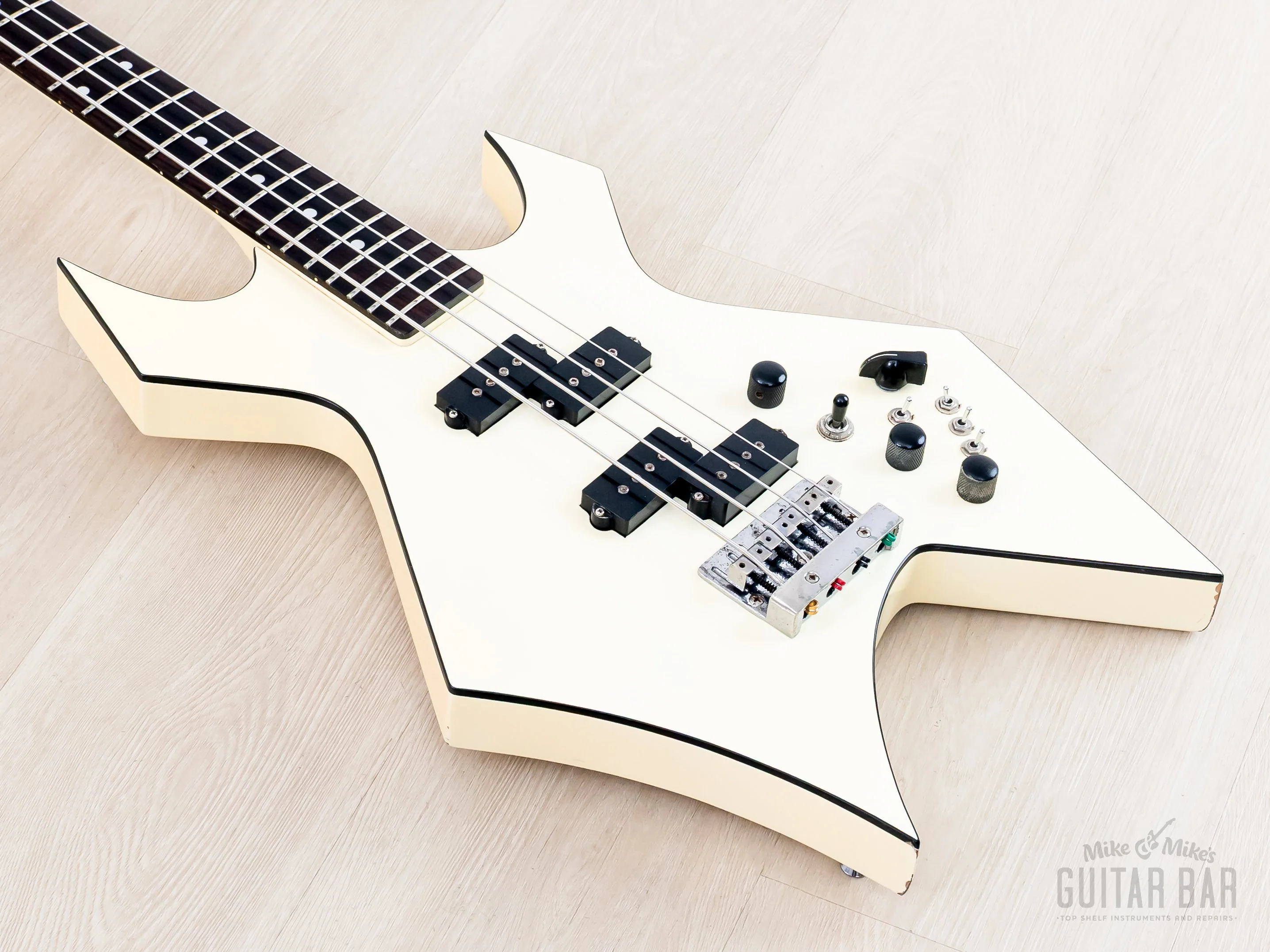 1985 B.C. Rich Warlock Bass NJ Series White Nikki Sixx w/ Active Preamp, Japan - Image 10