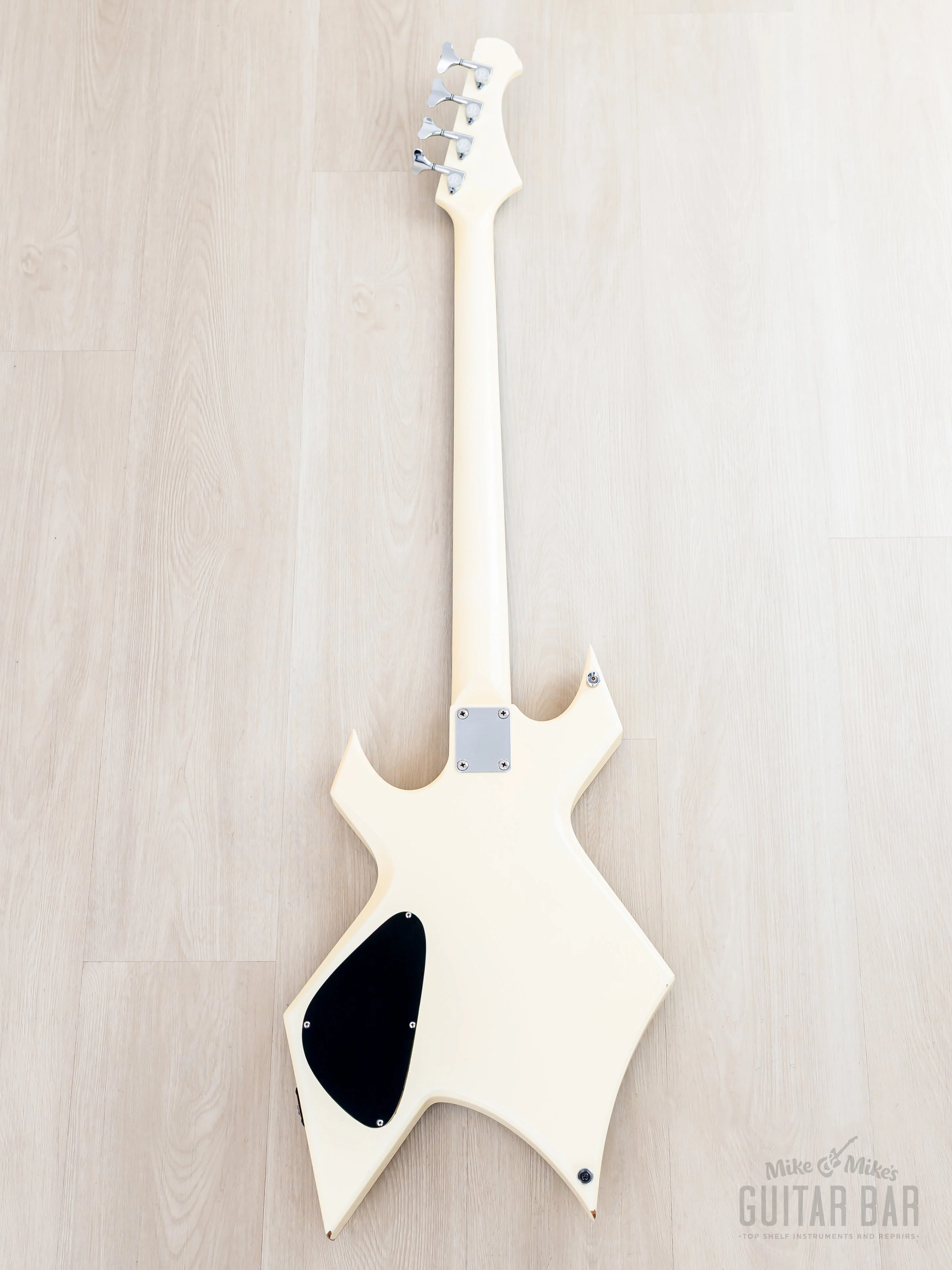 1985 B.C. Rich Warlock Bass NJ Series White Nikki Sixx w/ Active Preamp, Japan - Image 3