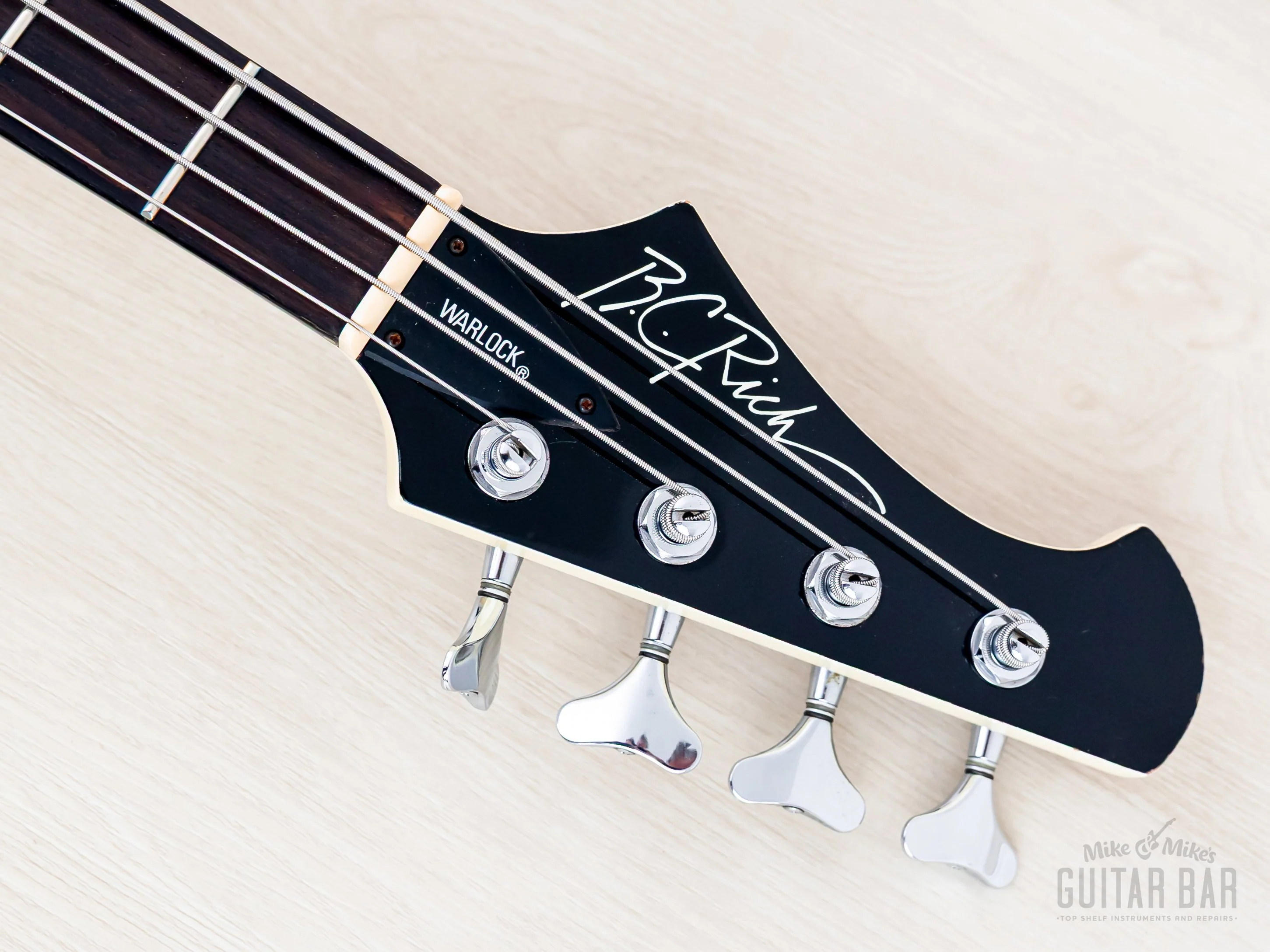 1985 B.C. Rich Warlock Bass NJ Series White Nikki Sixx w/ Active Preamp, Japan - Image 4