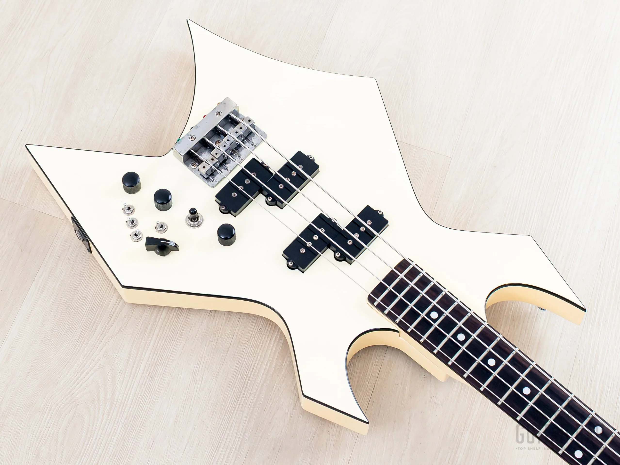 1985 B.C. Rich Warlock Bass NJ Series White Nikki Sixx w/ Active Preamp, Japan - Image 9