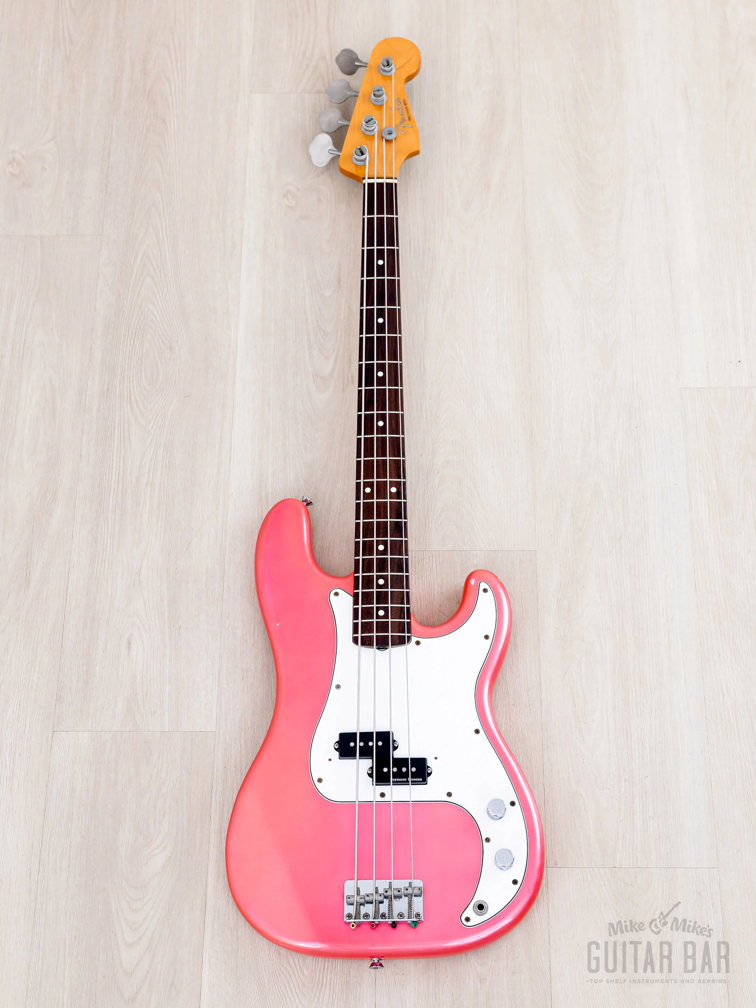 1985 Fender Precision Bass ‘62 Vintage Reissue PB62-55 Metallic Pink w/ Seymour Duncan & Case, Japan MIJ Fujigen - Image 2
