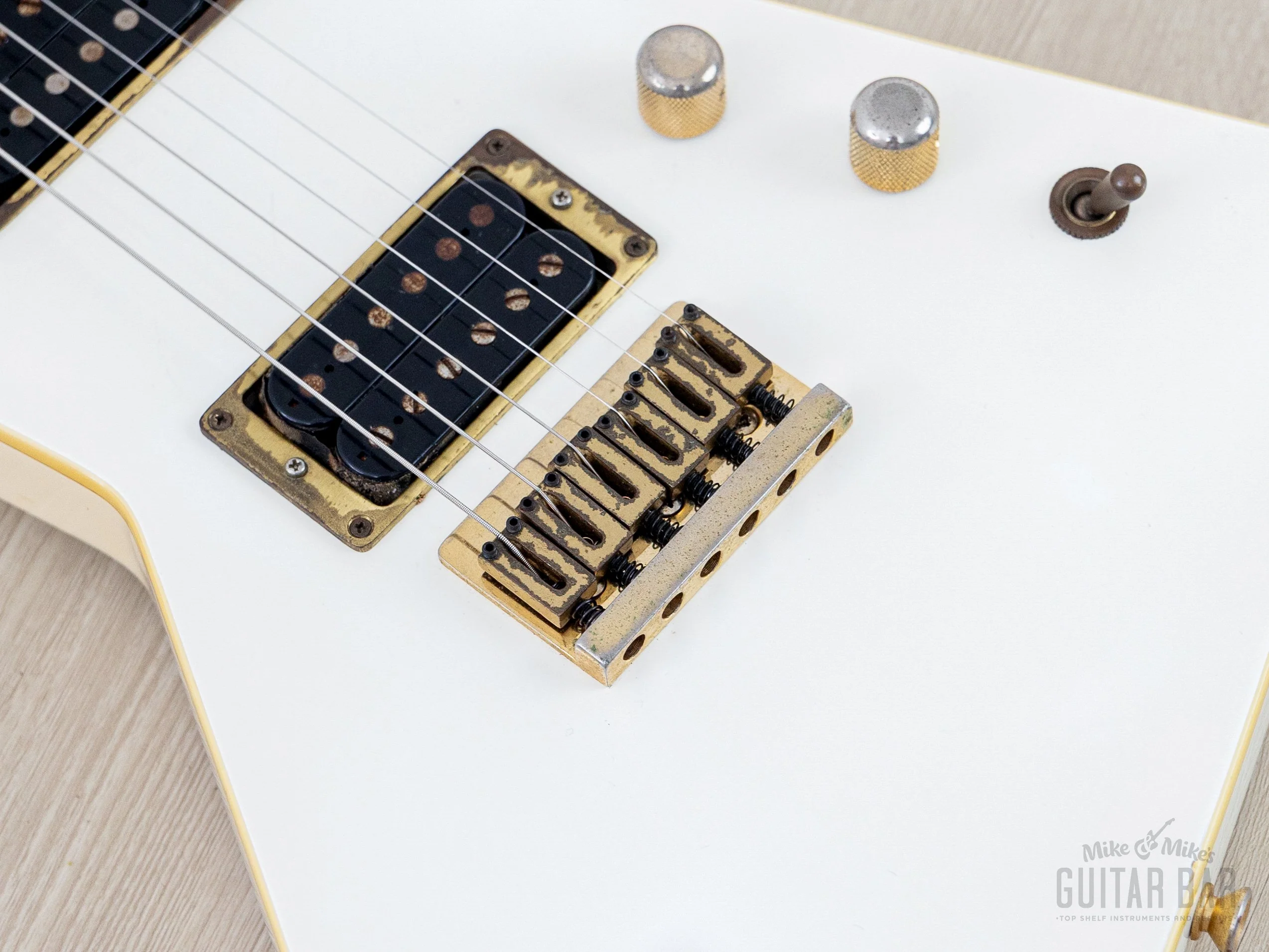 1985 Fernandes X-1 Neck Through Explorer Vintage Guitar White, Japan EX-85 - Image 8
