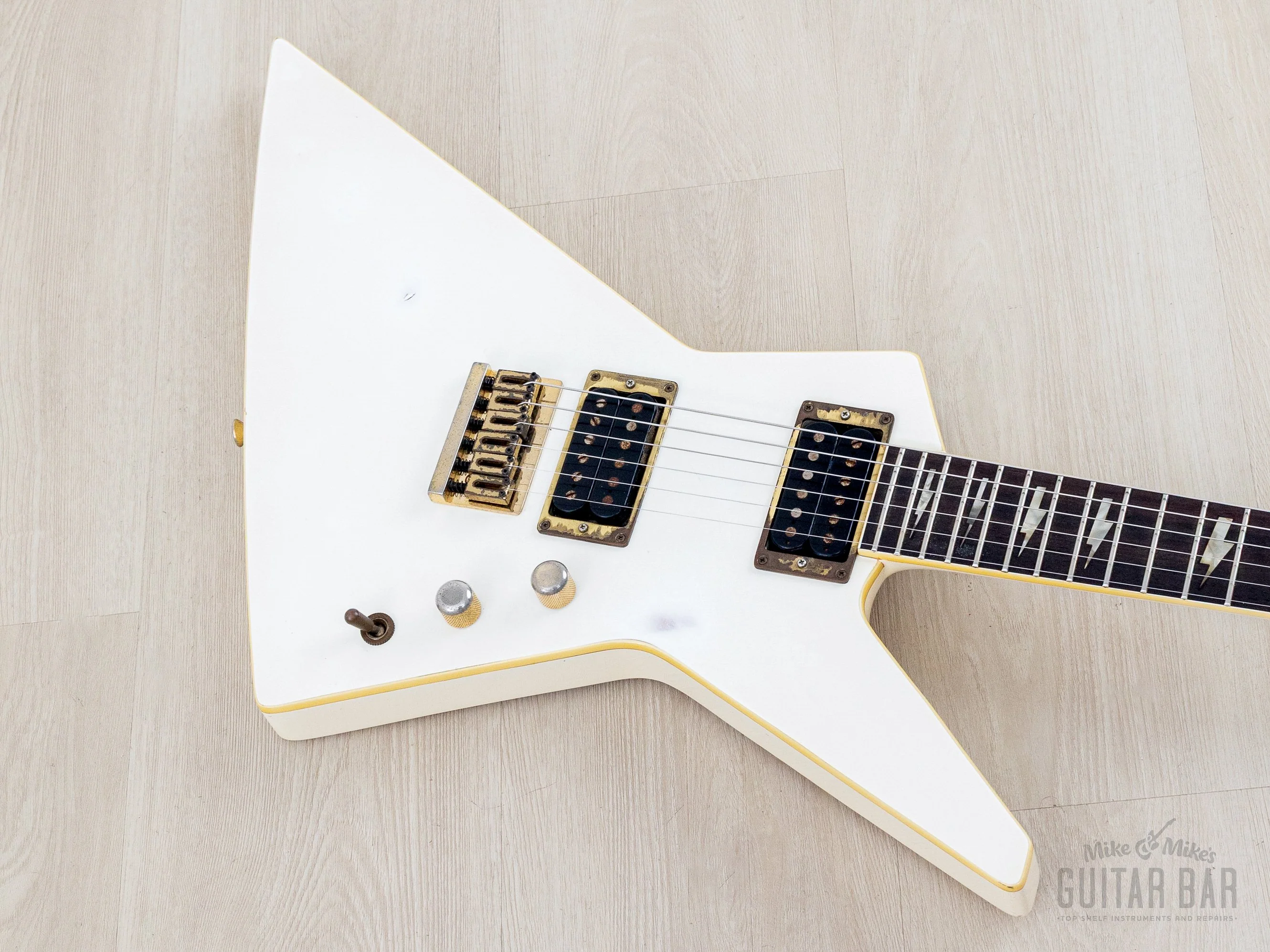 1985 Fernandes X-1 Neck Through Explorer Vintage Guitar White, Japan EX-85 - Image 9