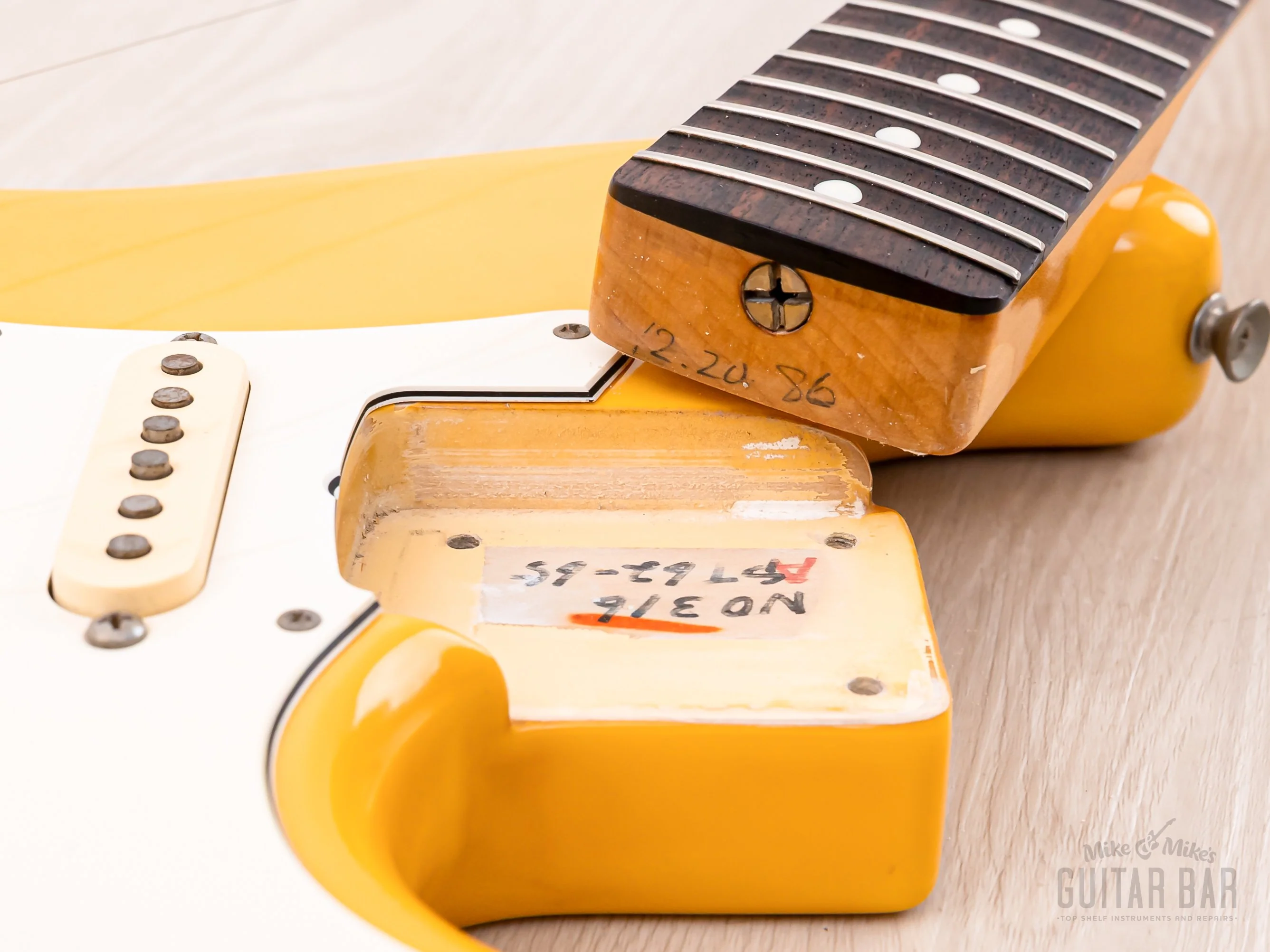 1986 Fender Order Made Yngwie Malmsteen Stratocaster ST62 Yellow White w/ USA Dimarzio DP117, Japan MIJ Fujigen - Image 18
