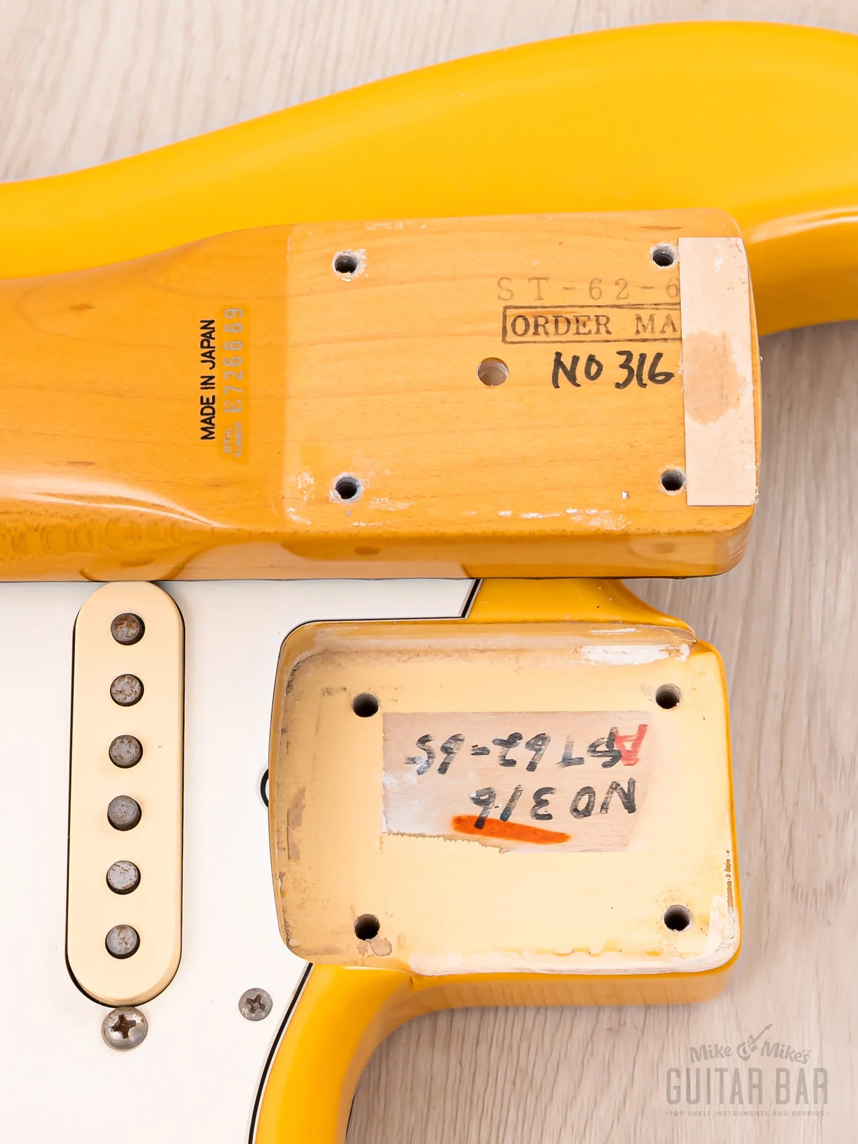 1986 Fender Order Made Yngwie Malmsteen Stratocaster ST62 Yellow White w/ USA Dimarzio DP117, Japan MIJ Fujigen - Image 20