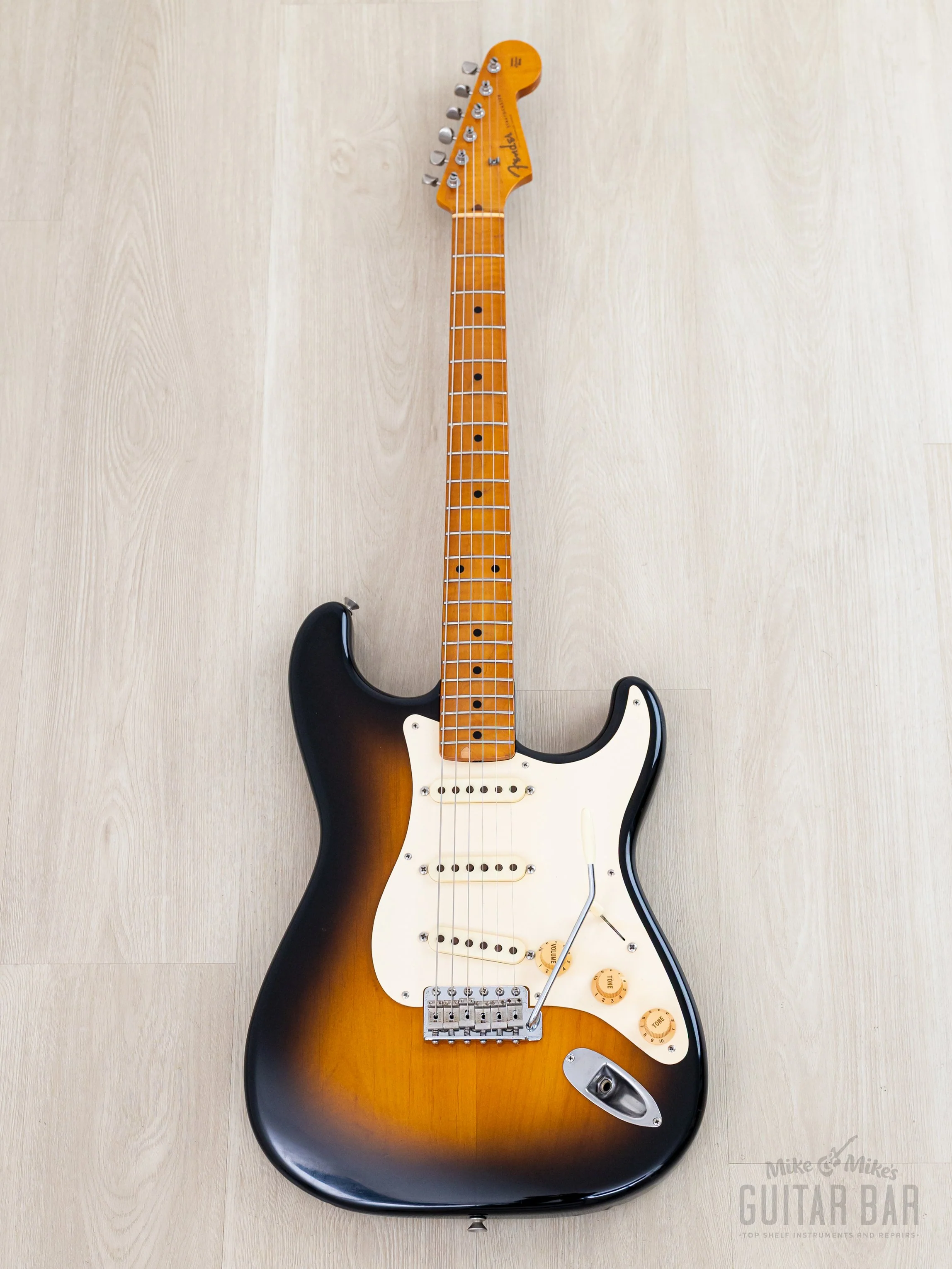 1987 Fender '57 Stratocaster ST57-115 Sunburst Lacquer w/ USA Pickups & Case, Japan MIJ Fujigen - Image 2