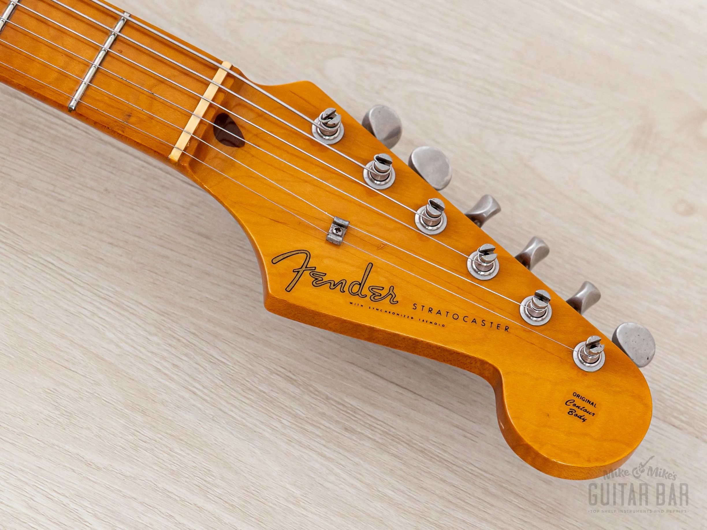 1987 Fender '57 Stratocaster ST57-115 Sunburst Lacquer w/ USA Pickups & Case, Japan MIJ Fujigen - Image 4