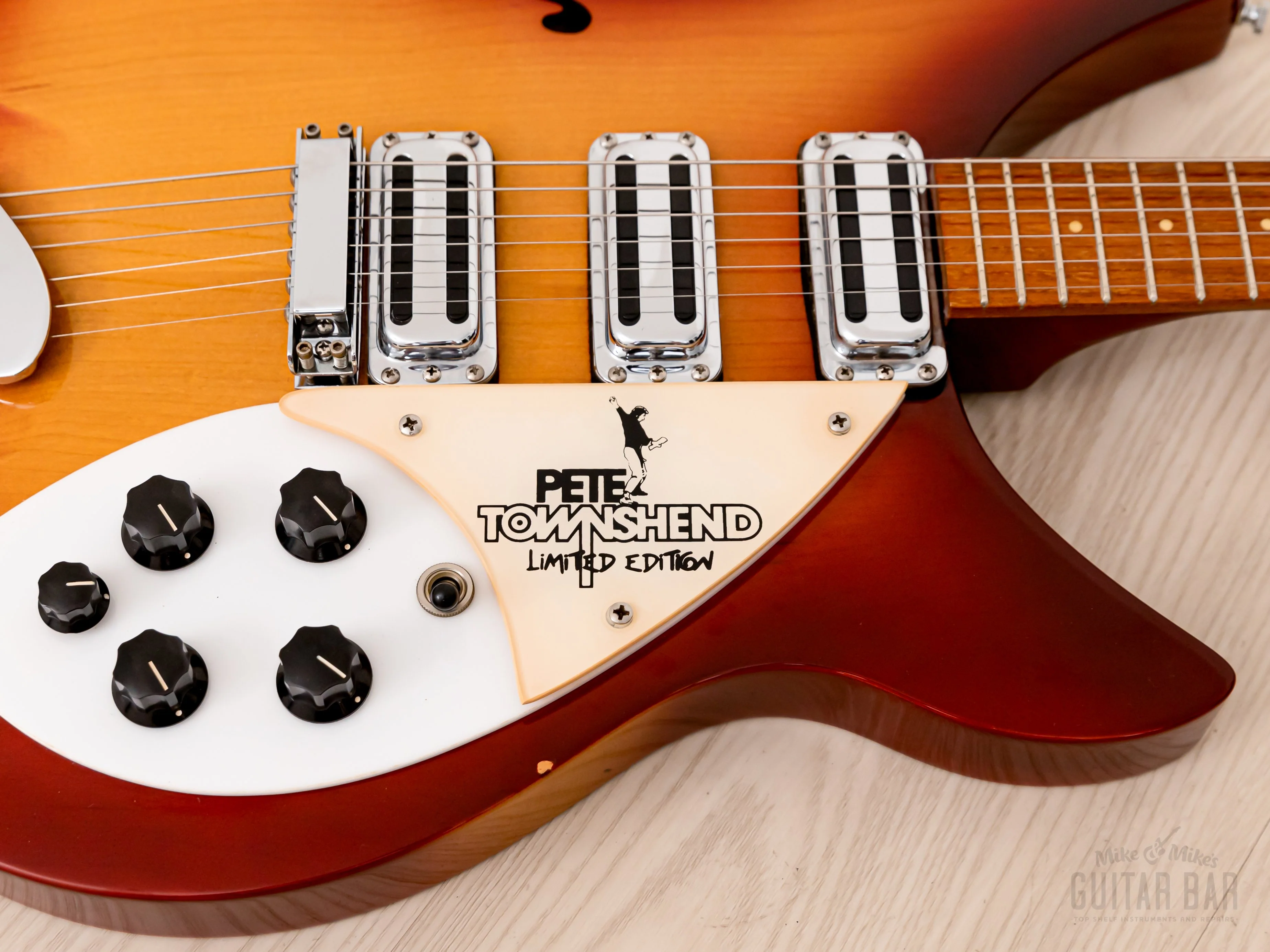 1987 Rickenbacker 1998PT Pete Townshend Signature Rose Morris Model Fireglo w/ Case, 1 of 250 - Image 7