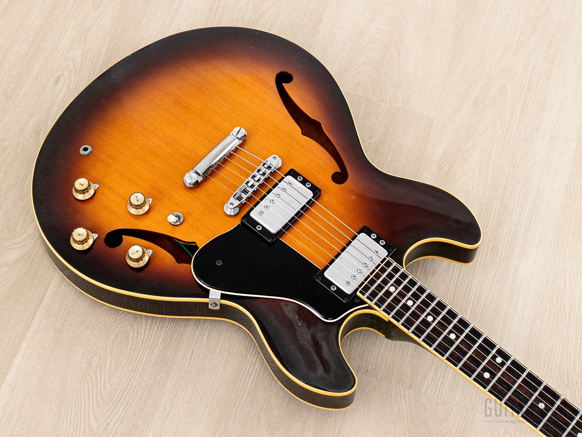 1987 Yamaha Super Axe SA-1800 Vintage Carved Top Semi-Hollow Guitar Brown Sunburst w/ Spinex Humbuckers, Case - Image 8