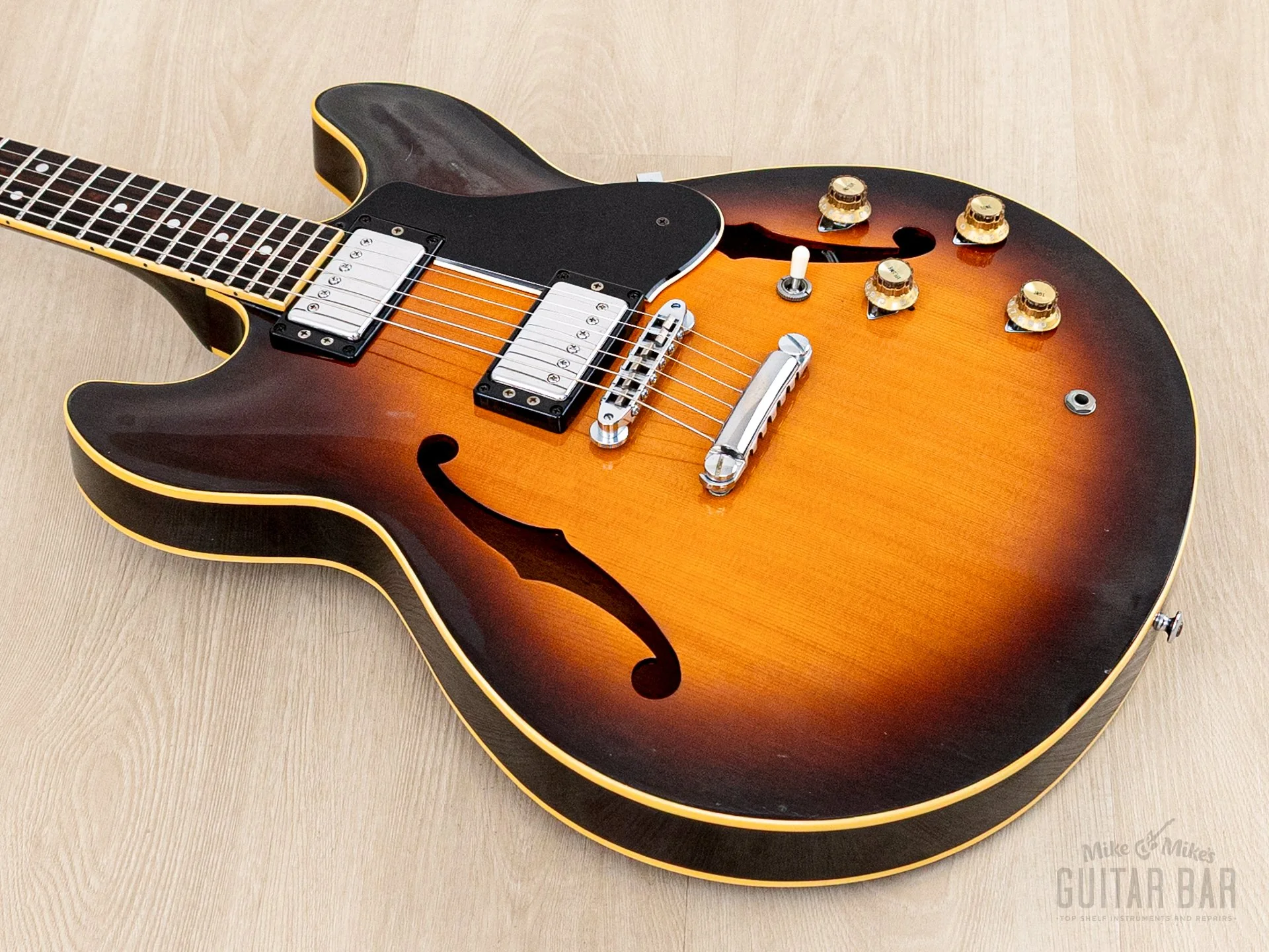 1987 Yamaha Super Axe SA-1800 Vintage Carved Top Semi-Hollow Guitar Brown Sunburst w/ Spinex Humbuckers, Case - Image 9