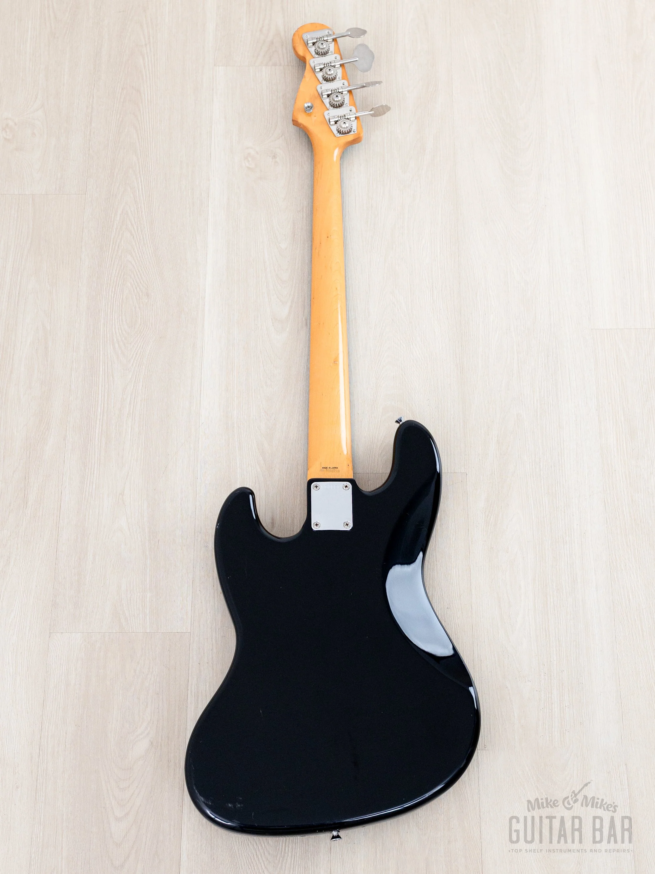 1988 Fender '62 Jazz Bass Fretless Order Made ‘62 JB62FL Black + Headstock w/ American Vintage Pickups, Japan MIJ Fujigen - Image 3