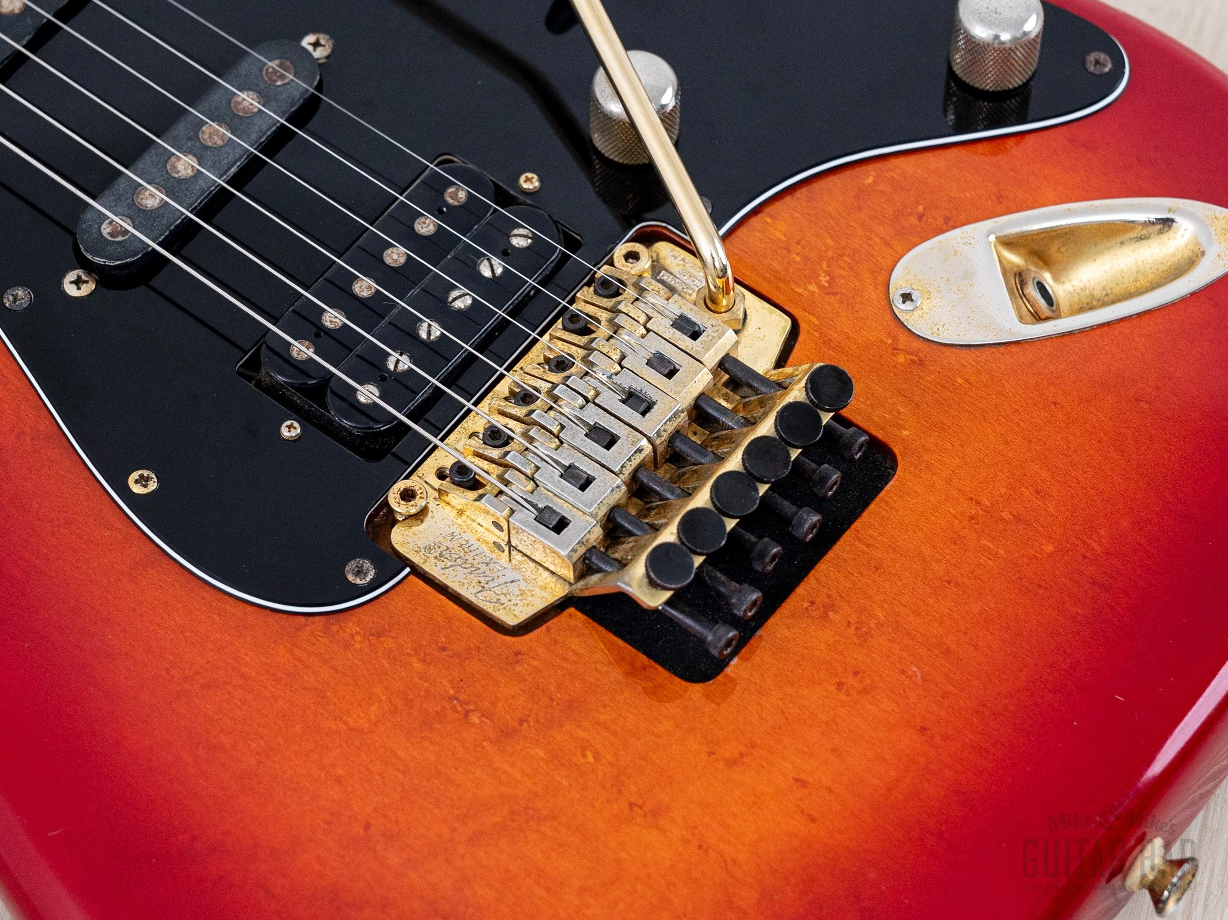1988 Fender Pro Feel Stratocaster STR75 SSH Cherry Red Sunburst w/ Floyd Rose, Japan MIJ Fujigen - Image 8