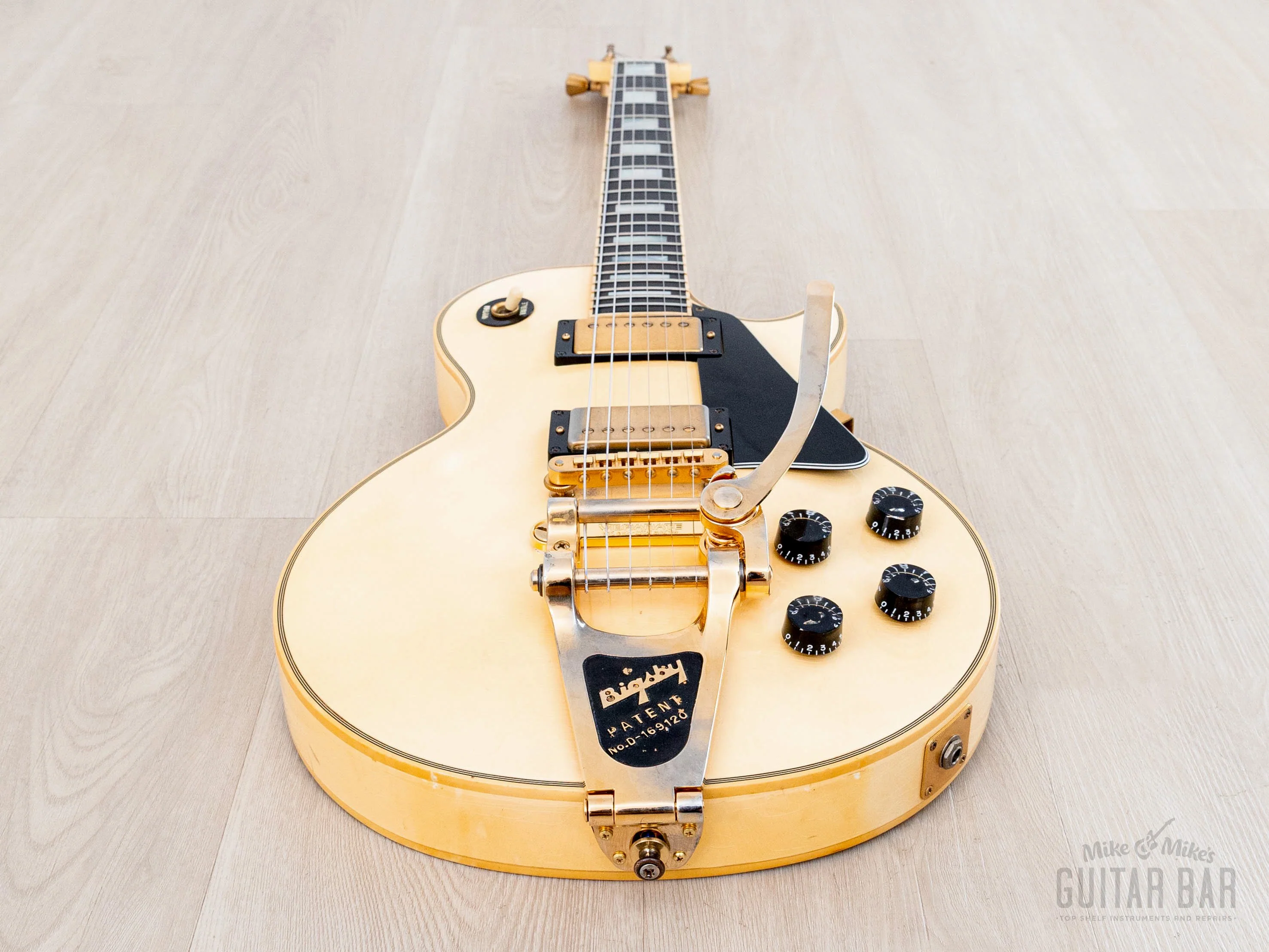 1988 Gibson Les Paul Custom Vintage Guitar Alpine White w/ Bigsby B7, Tim Shaw PAFs & Case - Image 12