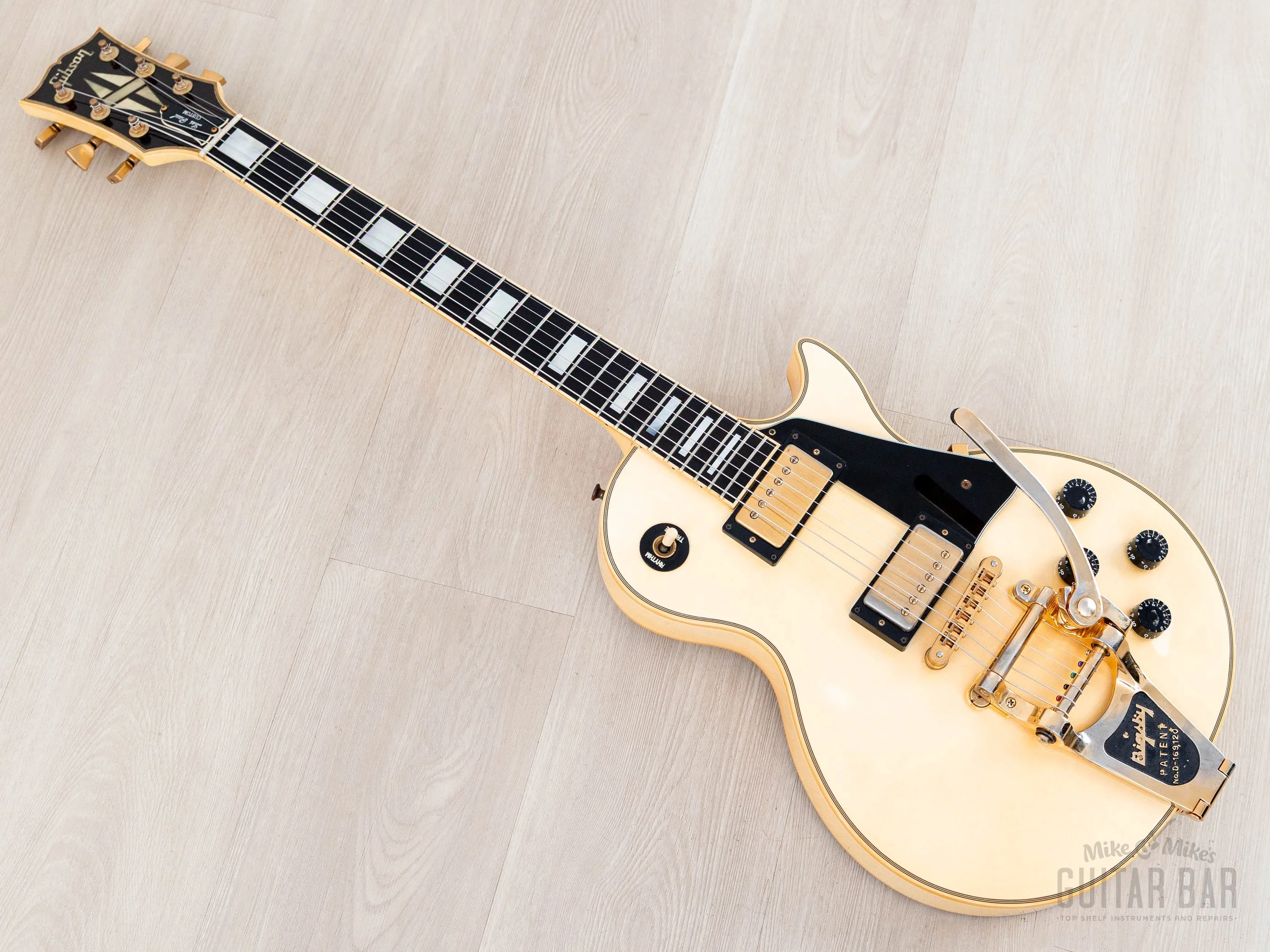 1988 Gibson Les Paul Custom Vintage Guitar Alpine White w/ Bigsby B7, Tim Shaw PAFs & Case - Image 13