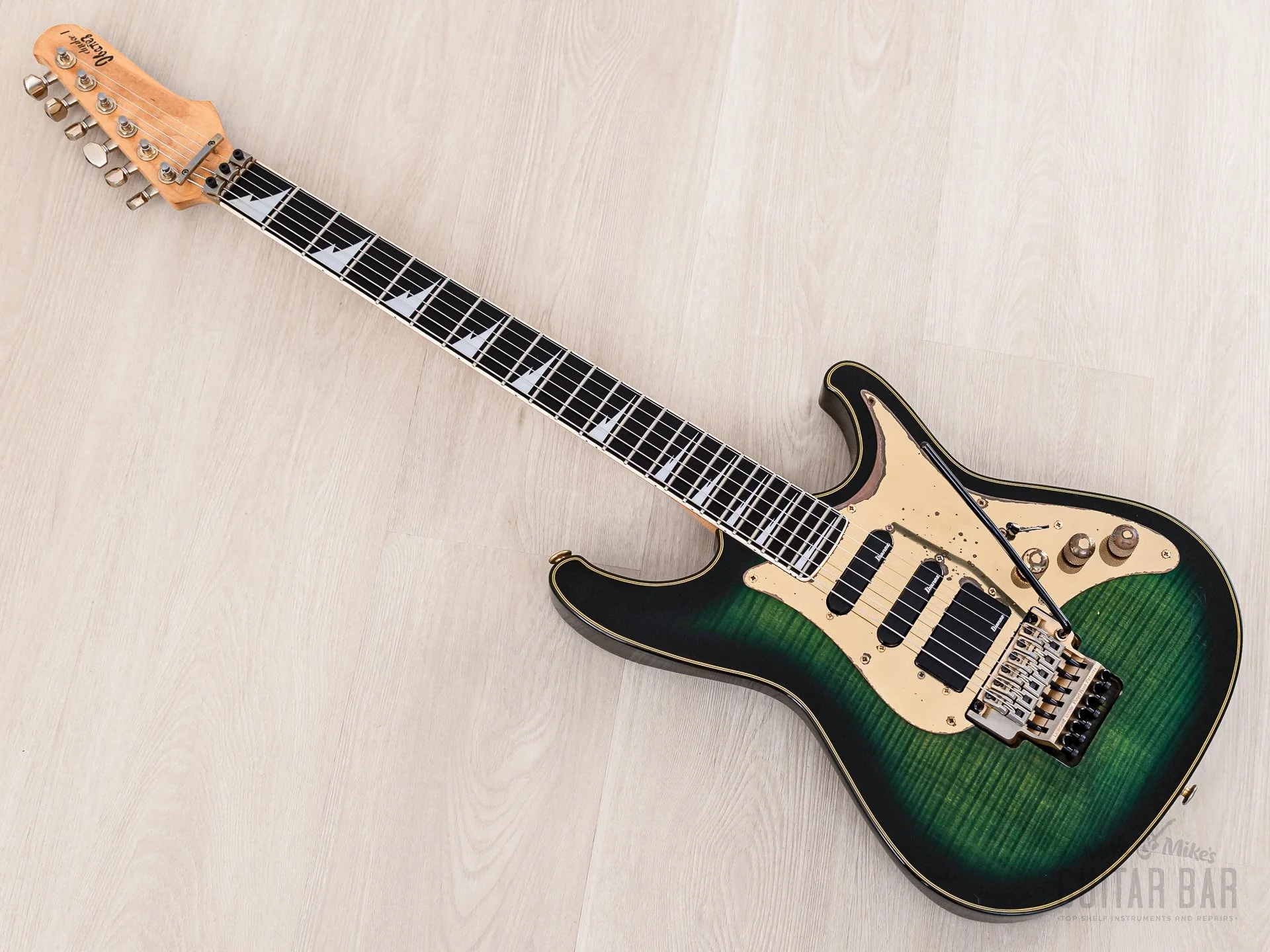 1988 Ibanez ID120 Dyuke-1 SSH Superstrat Marine Sunburst Flame Top w/ Edge Tremolo - Image 12