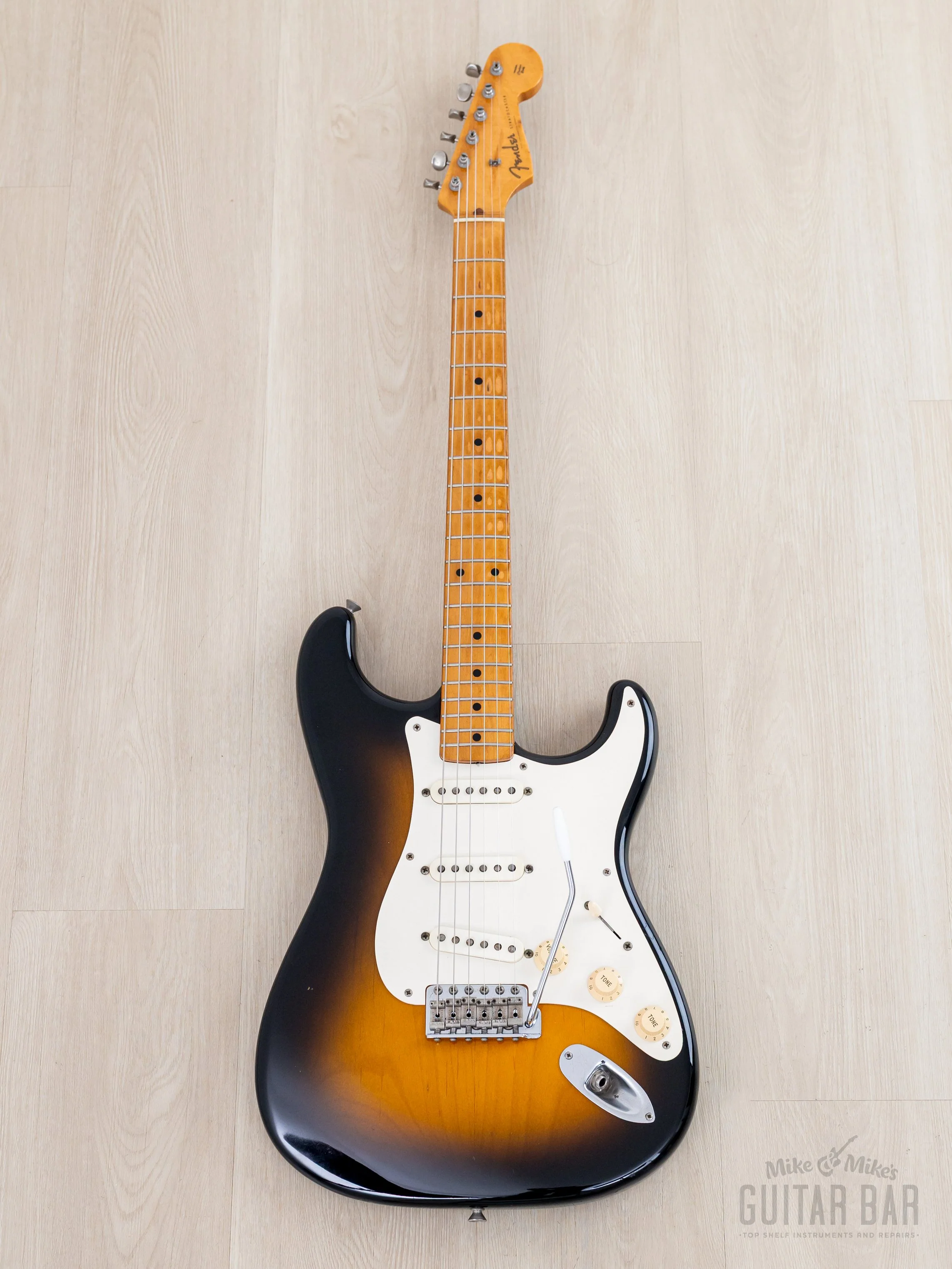1989 Fender ExTrad Stratocaster ‘57 Vintage Reissue ST57-140 Sunburst Lacquer w/ USA Pickups & Case, Japan MIJ Fujigen - Image 2
