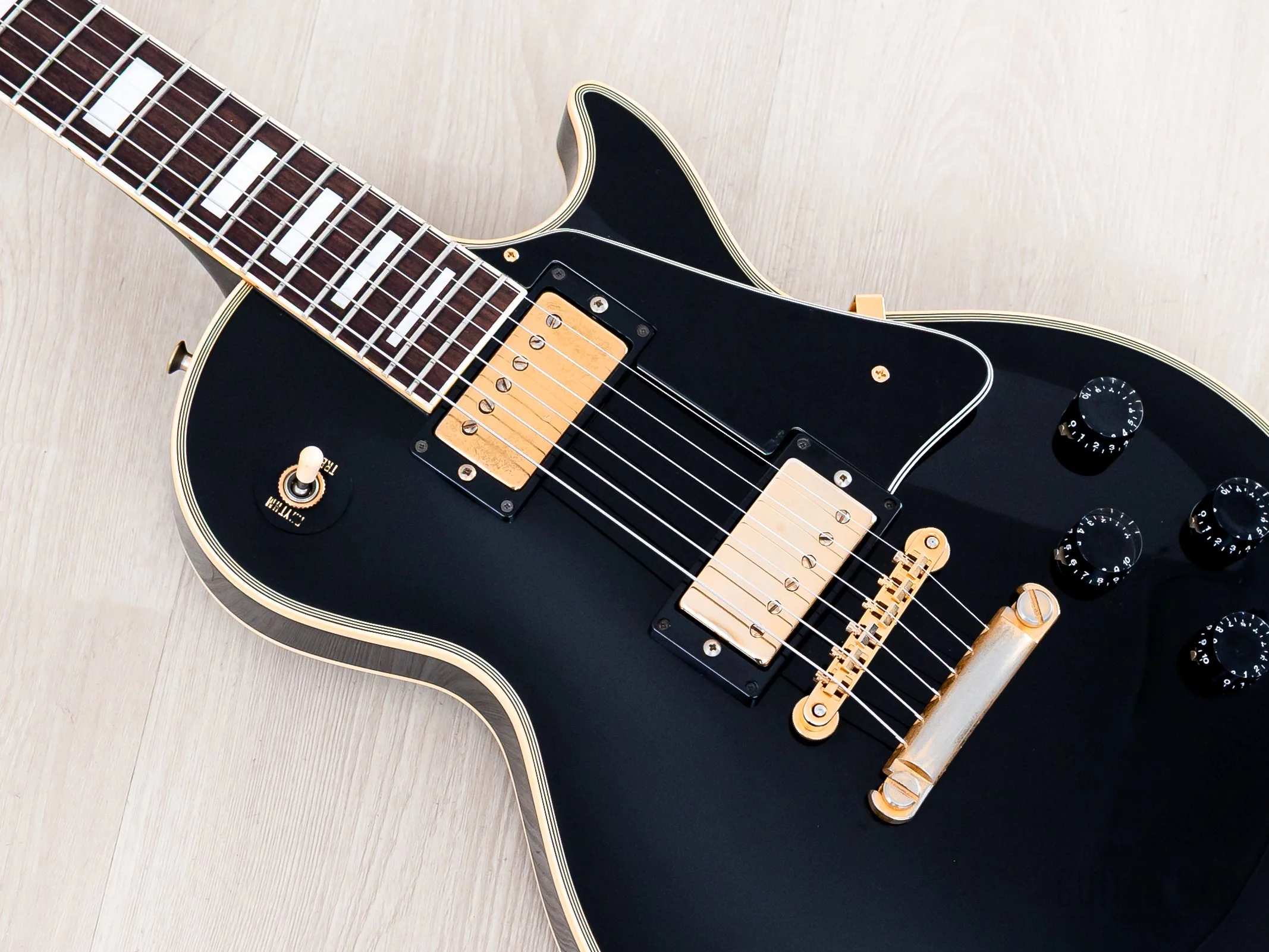 1989 Orville by Gibson Les Paul Custom LPC-EB Black Beauty w/ USA Bill Lawrence Humbuckers - Image 7