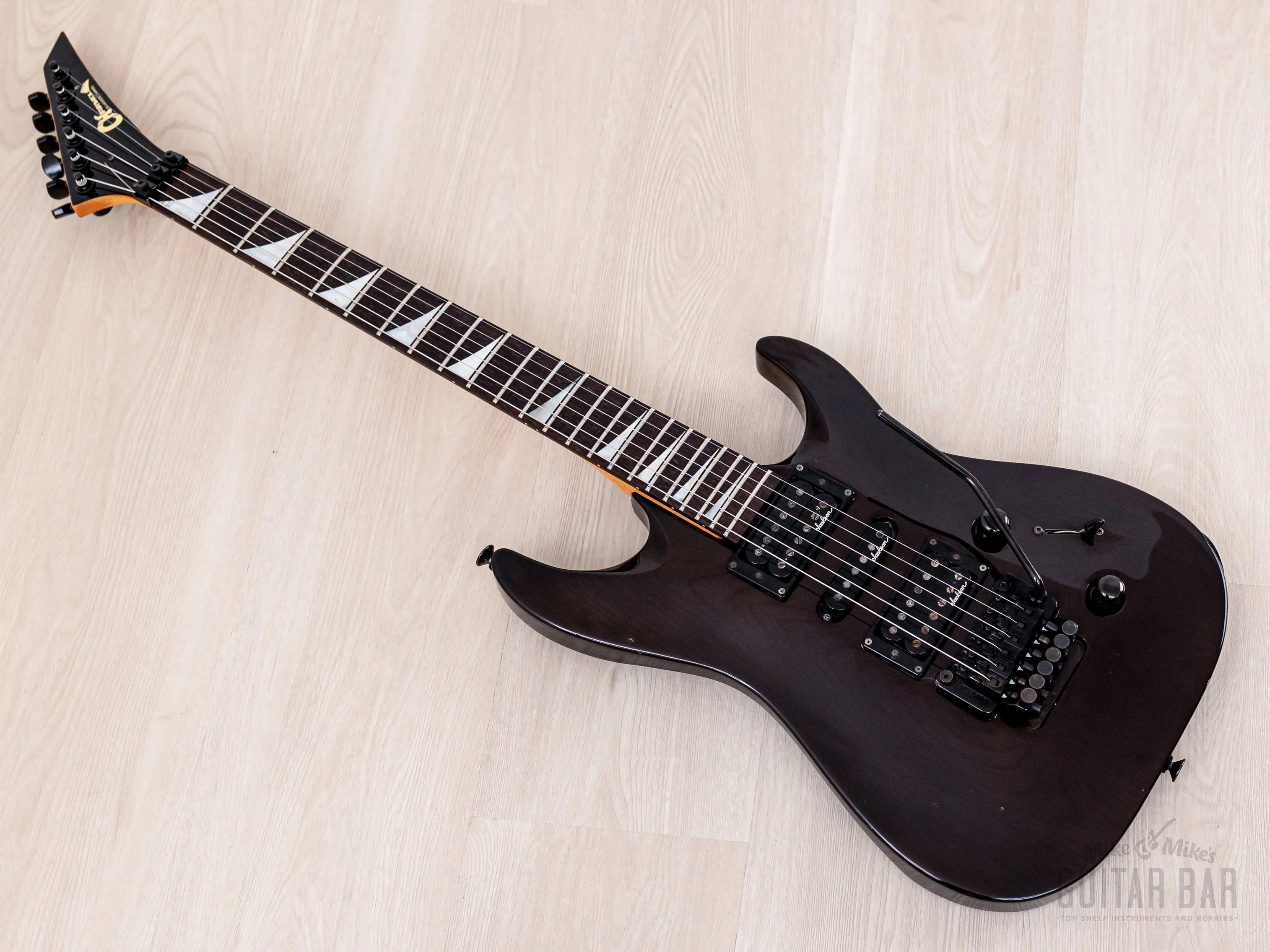 1990 Charvel by Jackson Dinky Arched-Top DKA-115-HSH See-Through Brown w/ Floyd Rose - Image 11