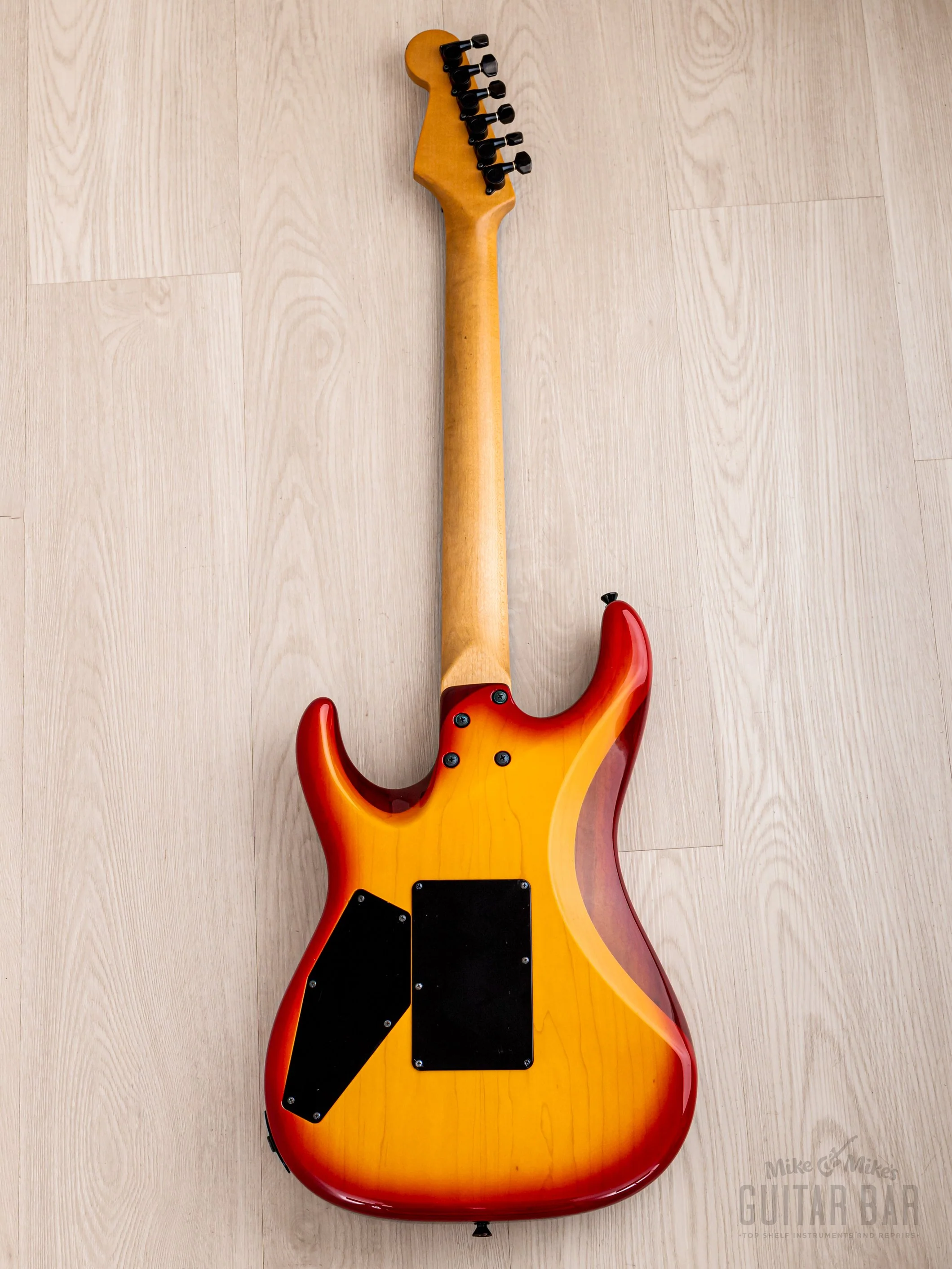 1990 Edwards by ESP Vision Alpha SSH Superstrat Cherry Sunburst w/ Floyd Rose - Image 3