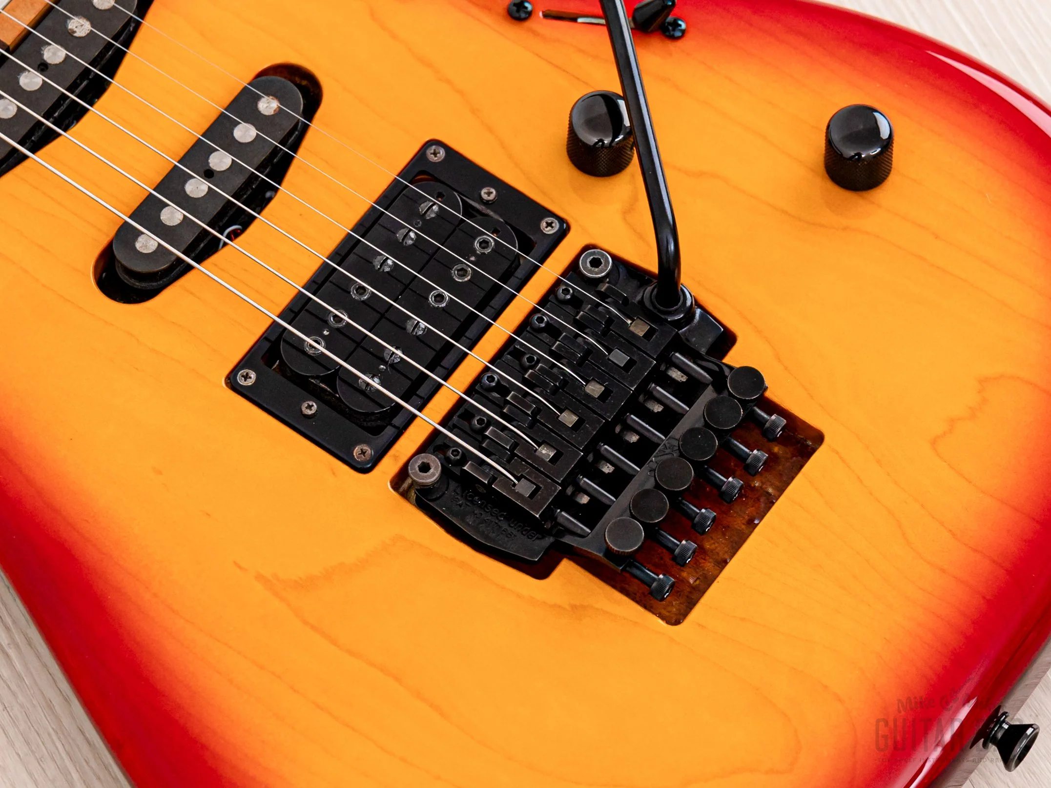 1990 Edwards by ESP Vision Alpha SSH Superstrat Cherry Sunburst w/ Floyd Rose - Image 8