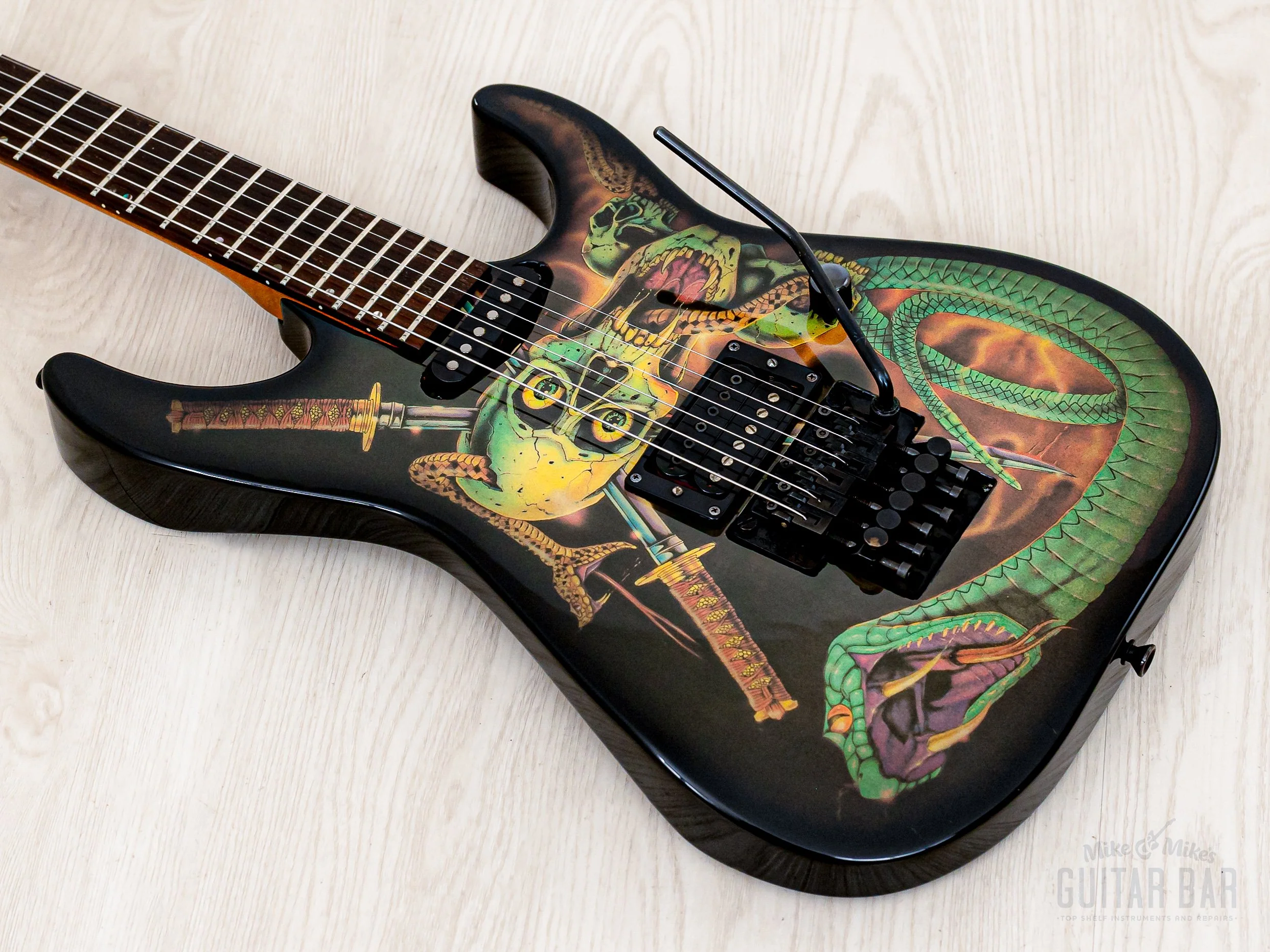 1990 ESP George Lynch Skull & Snakes Signature Model Haji, 100% Original & Near-Mint - Image 10
