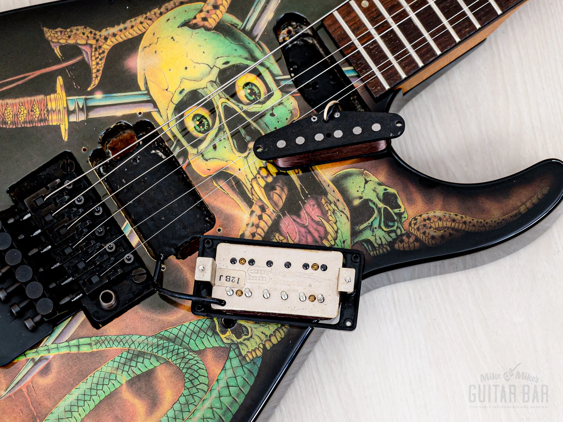 1990 ESP George Lynch Skull & Snakes Signature Model Haji, 100% Original & Near-Mint - Image 17