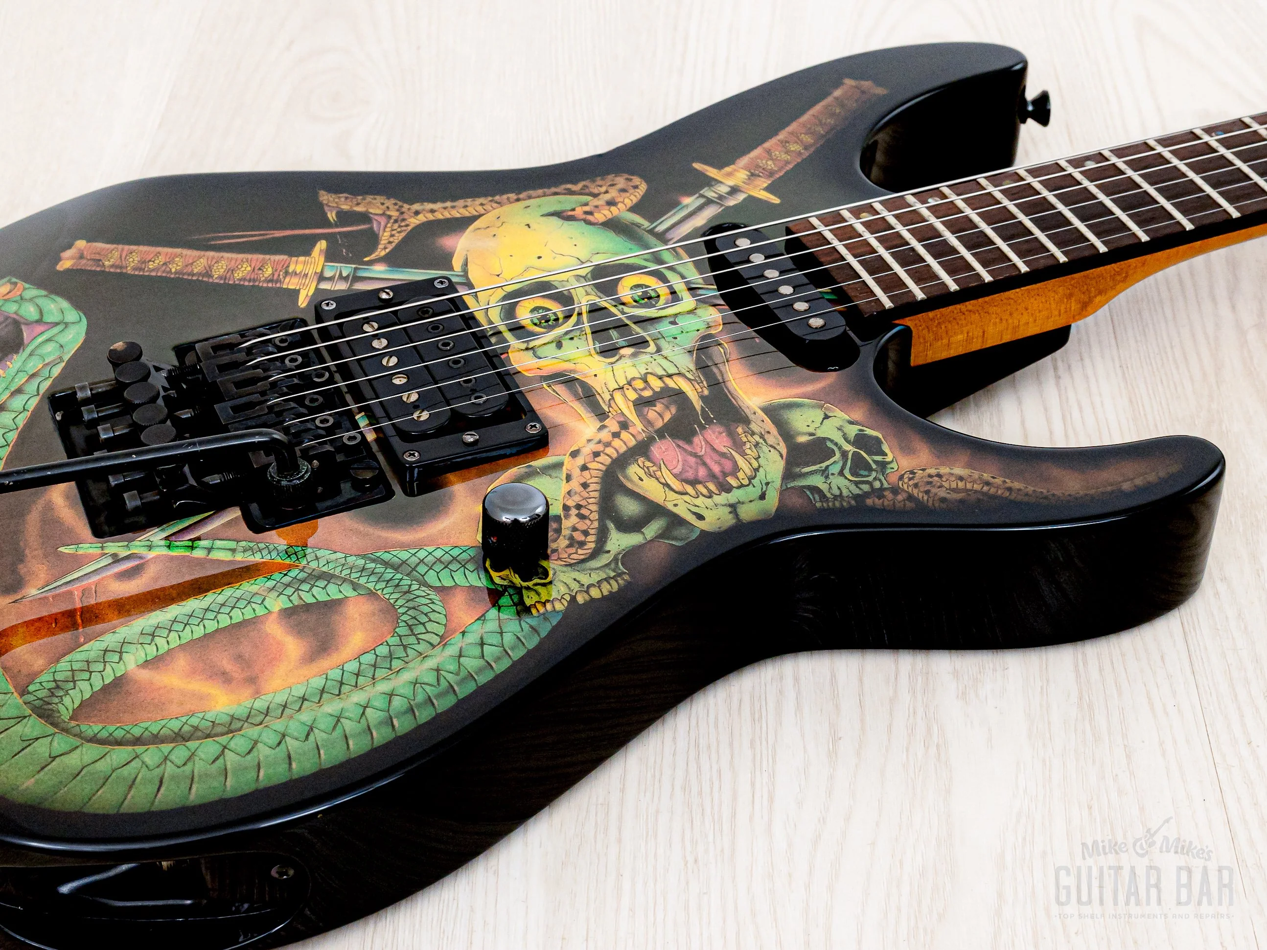 1990 ESP George Lynch Skull & Snakes Signature Model Haji, 100% Original & Near-Mint - Image 6