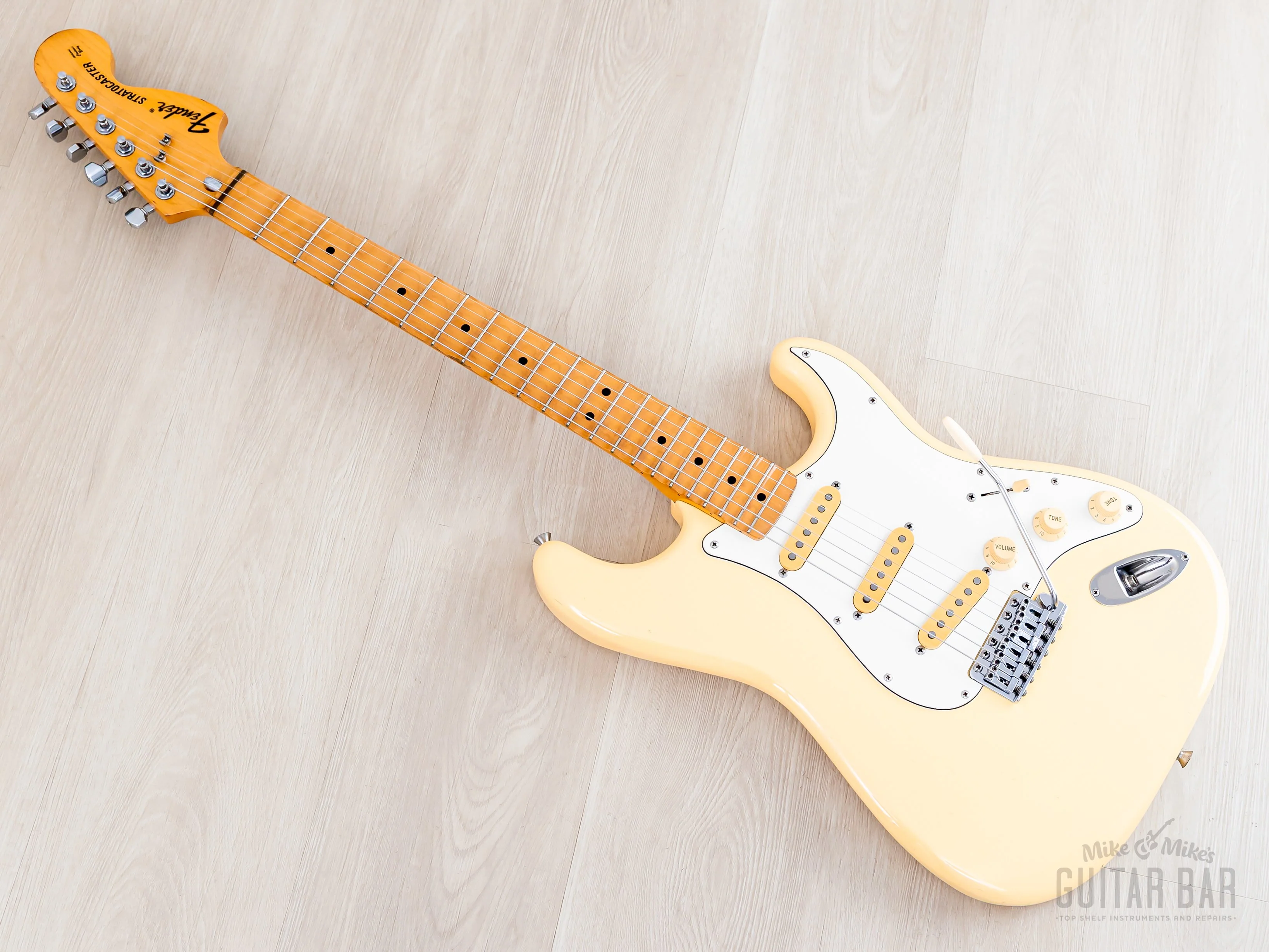 1990 Fender '72 Stratocaster ST72-75SC Yellow White Yngwie-Spec w/ Scalloped Board, Japan MIJ Fujigen - Image 12