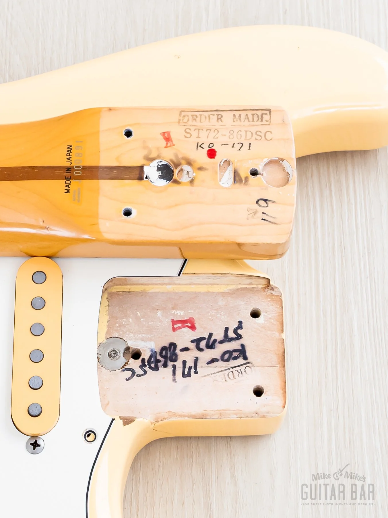 1990 Fender '72 Stratocaster ST72-75SC Yellow White Yngwie-Spec w/ Scalloped Board, Japan MIJ Fujigen - Image 19
