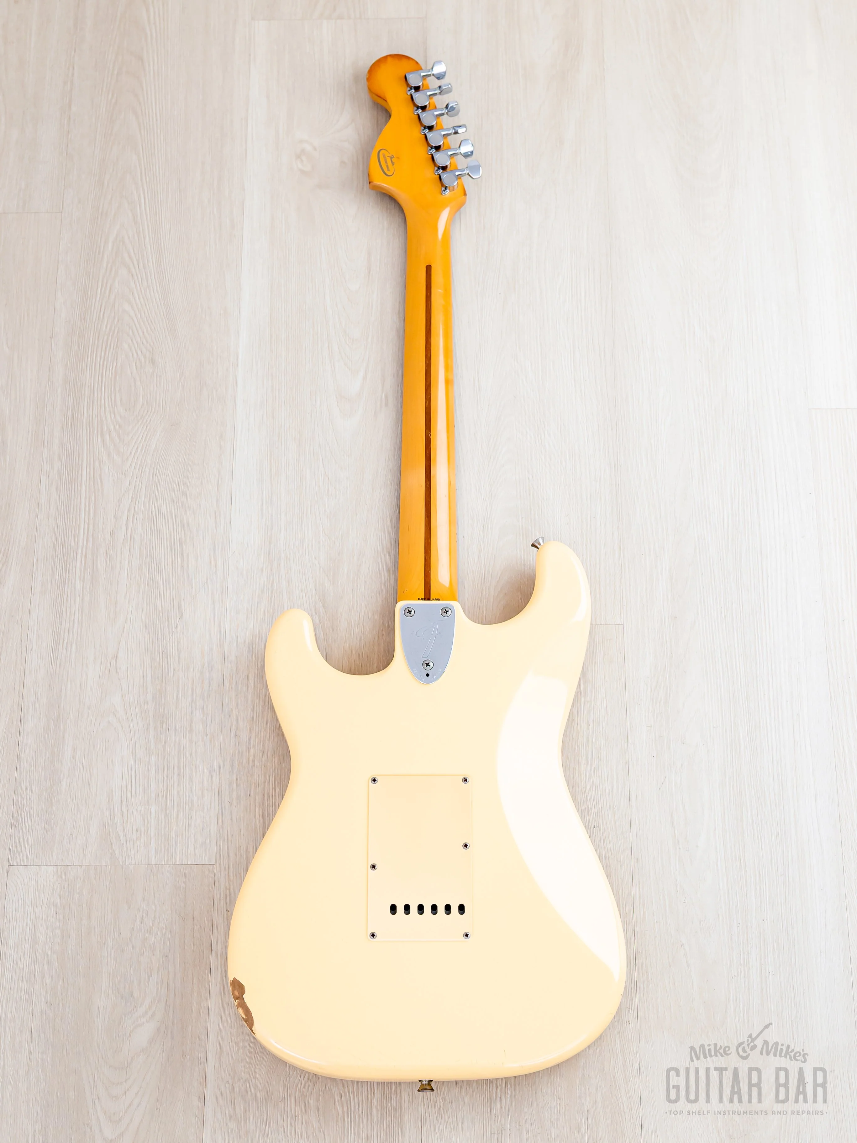 1990 Fender '72 Stratocaster ST72-75SC Yellow White Yngwie-Spec w/ Scalloped Board, Japan MIJ Fujigen - Image 3